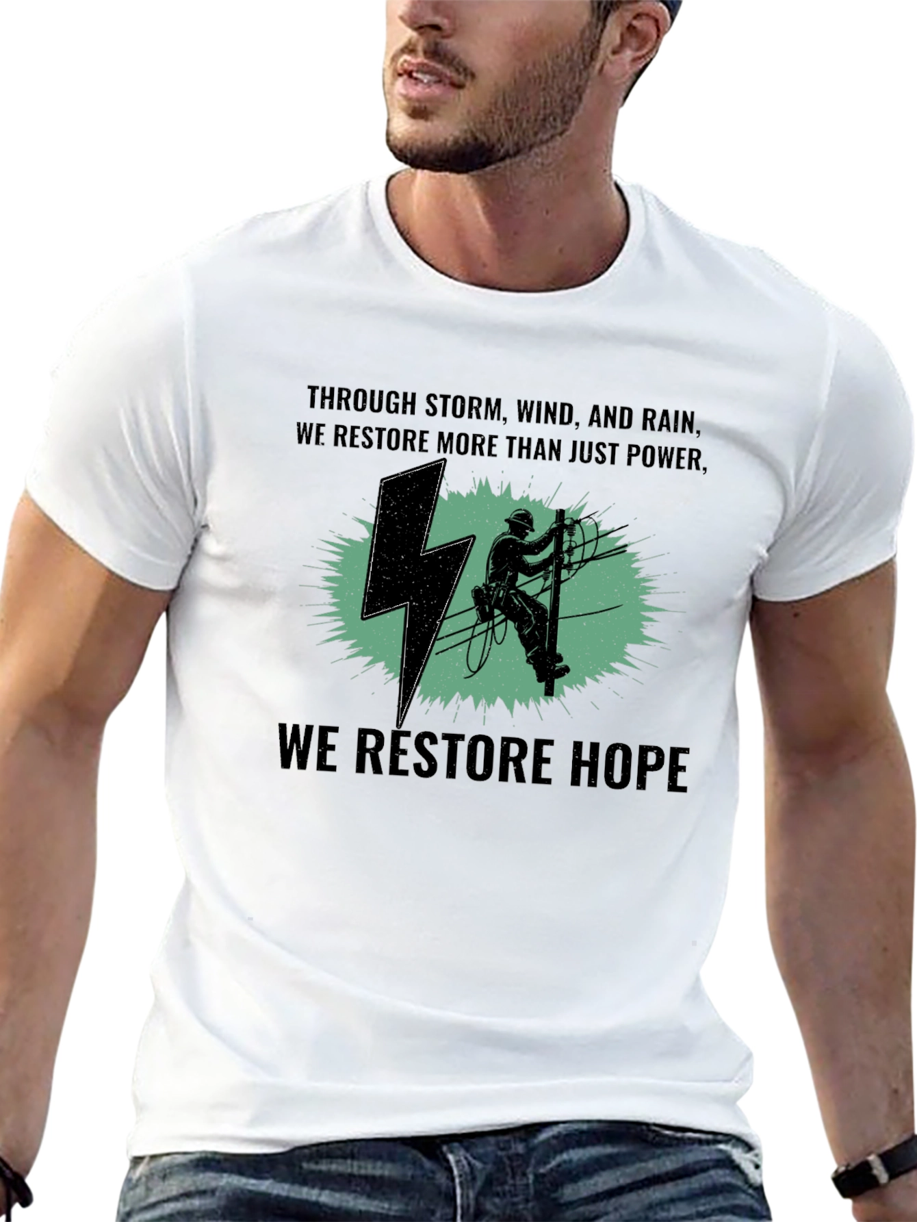 Lineman T-Shirt: Restore Power Restore Hope