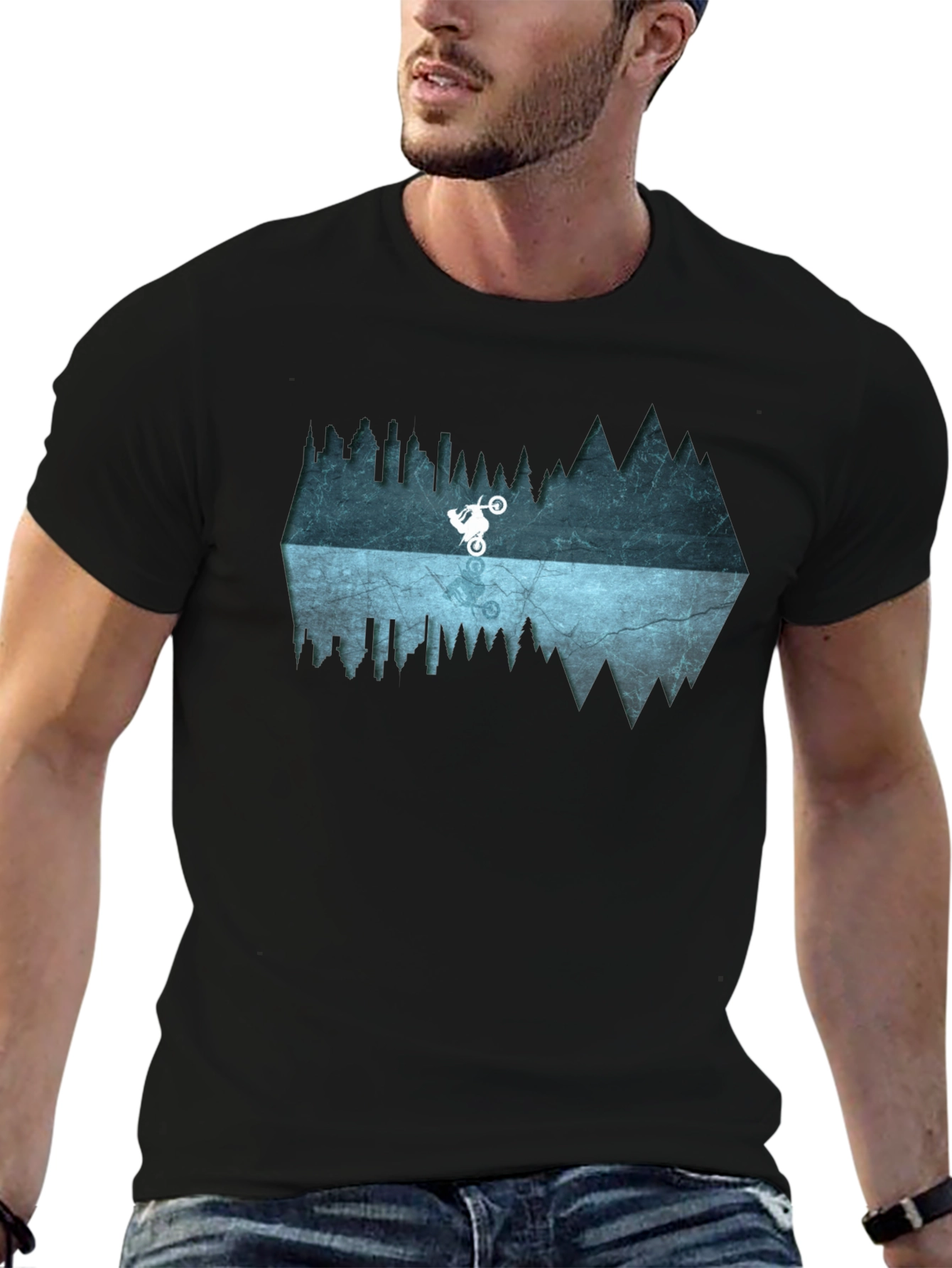 Mountain Bike Reflection Graphic Tee