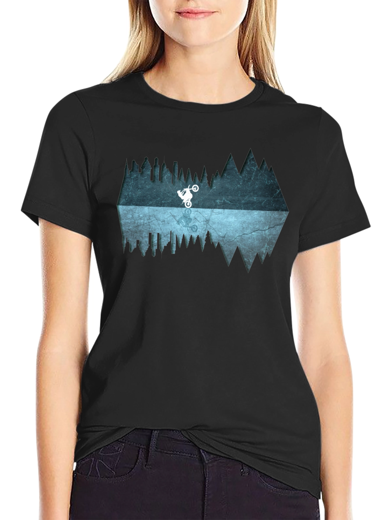 Mountain Bike Reflection Graphic Tee