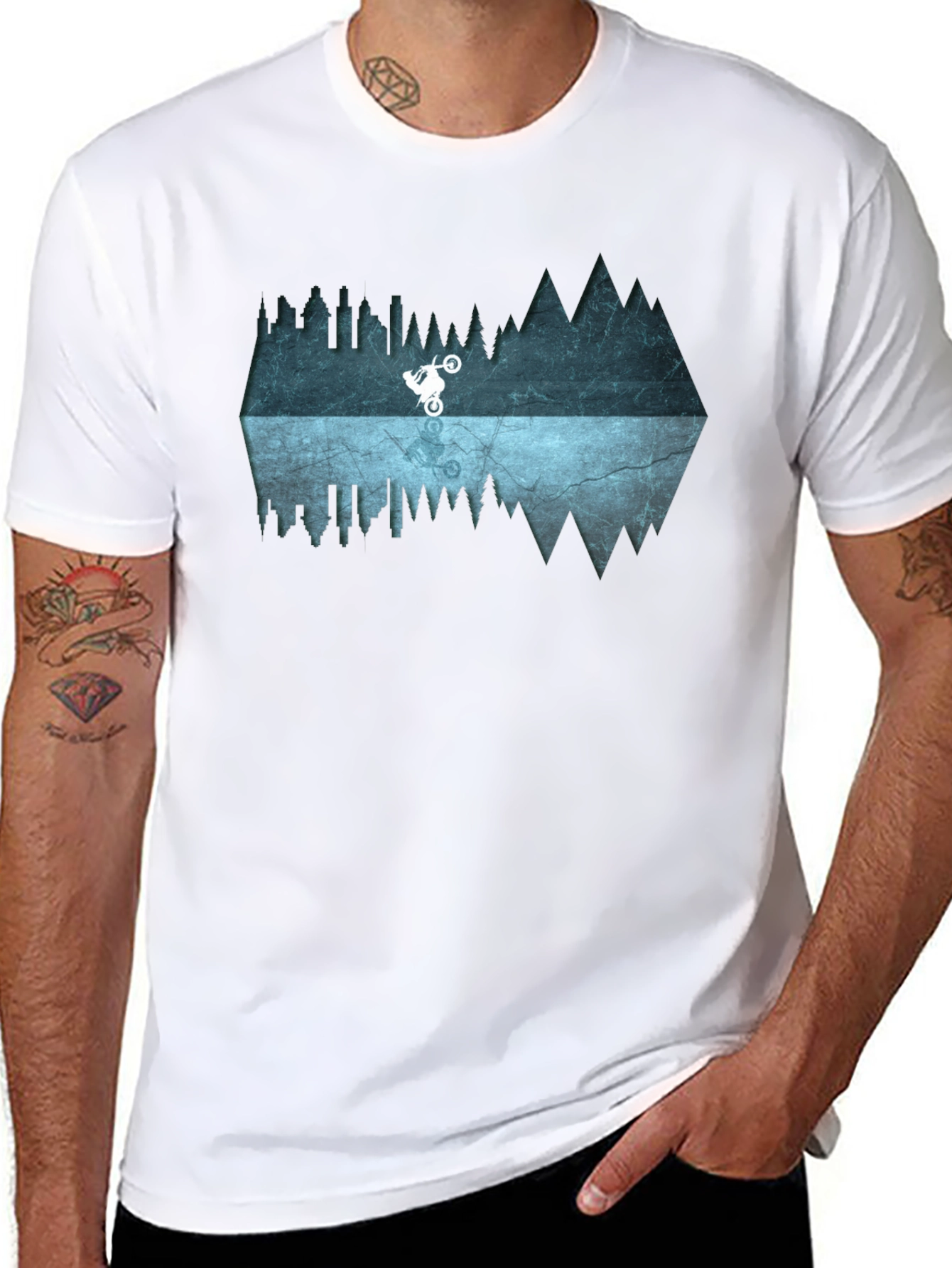 Mountain Bike Reflection Graphic Tee