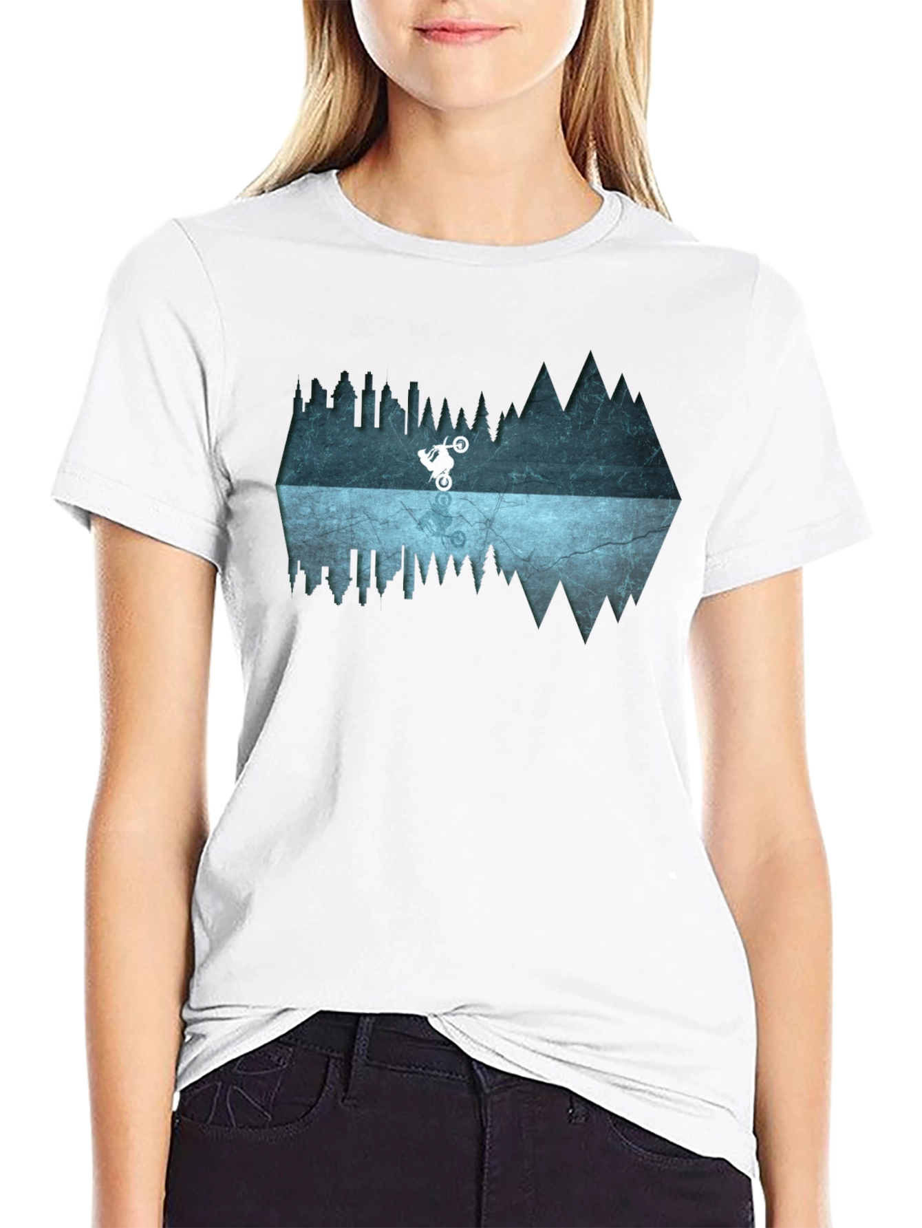 Mountain Bike Reflection Graphic Tee