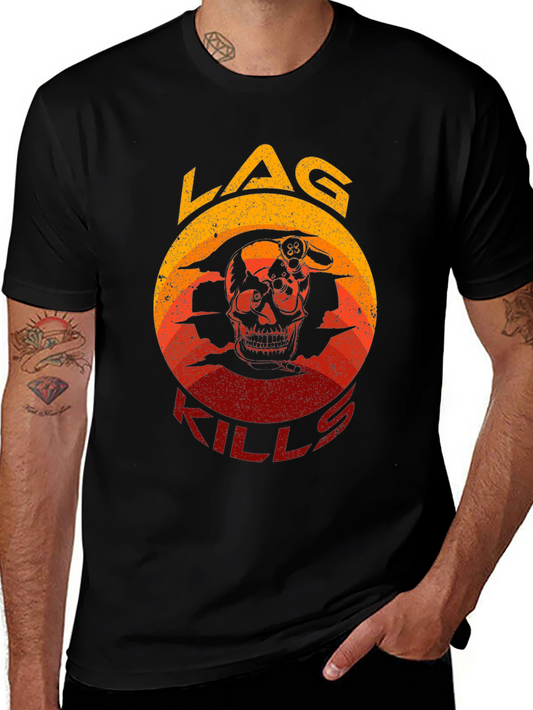 LAG KILLS Skull Gaming T-Shirt - Gamer Apparel