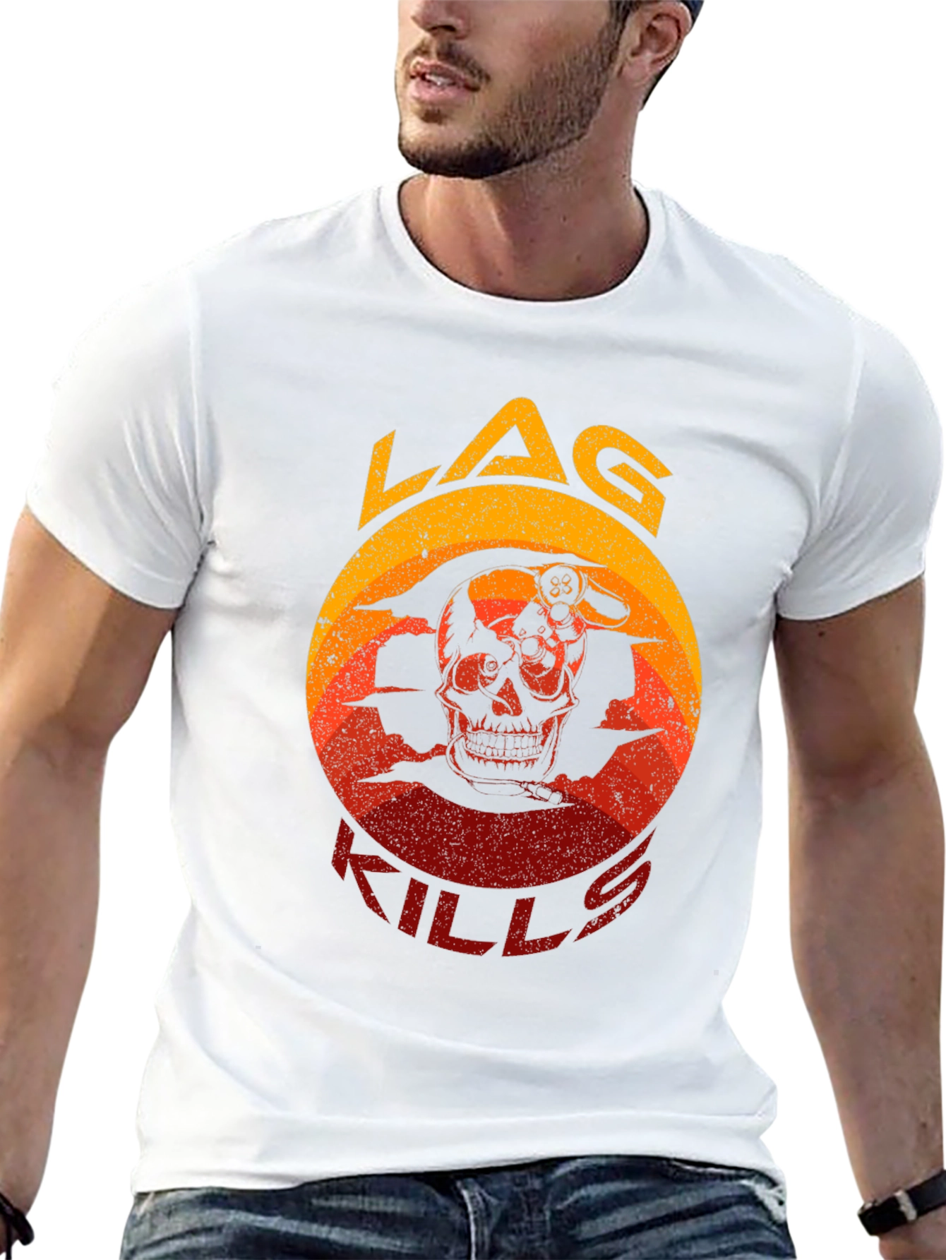 LAG KILLS Skull Gaming T-Shirt - Gamer Apparel