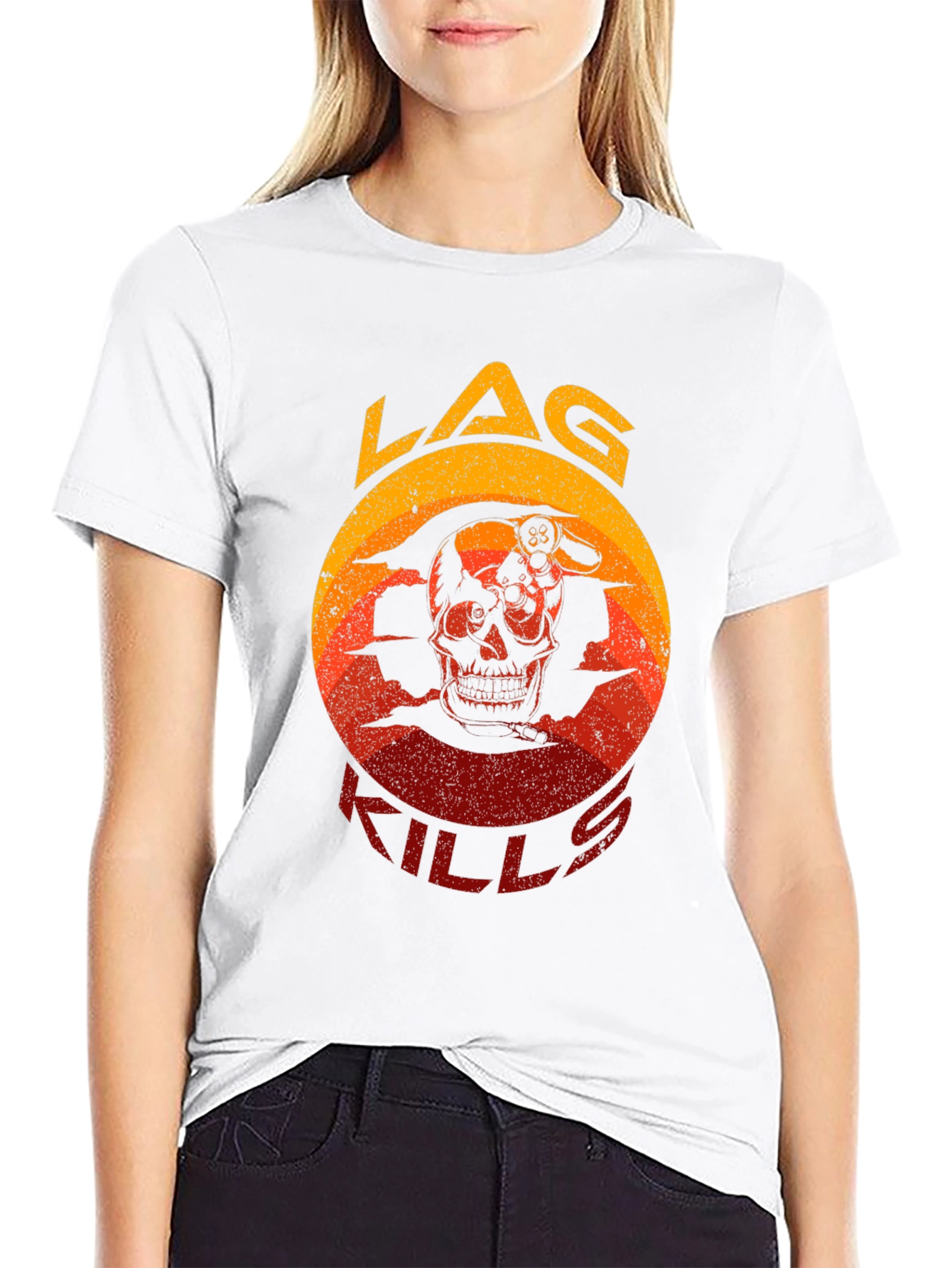 LAG KILLS Skull Gaming T-Shirt - Gamer Apparel