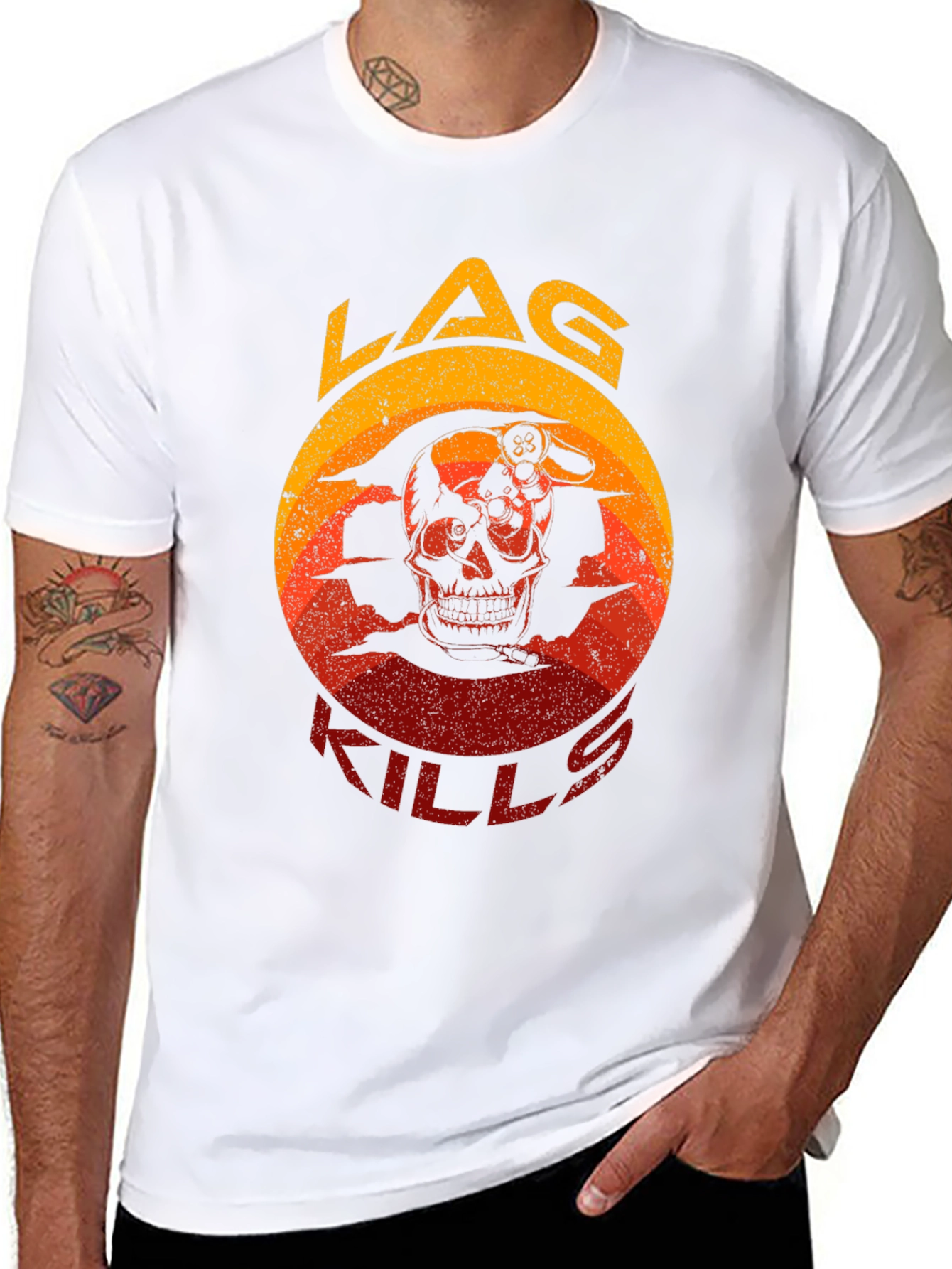 LAG KILLS Skull Gaming T-Shirt - Gamer Apparel