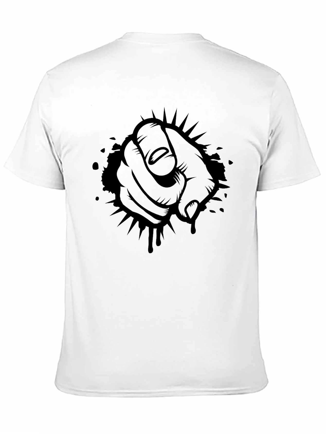 Pointing Finger Graphic Tee - Bold Black Design