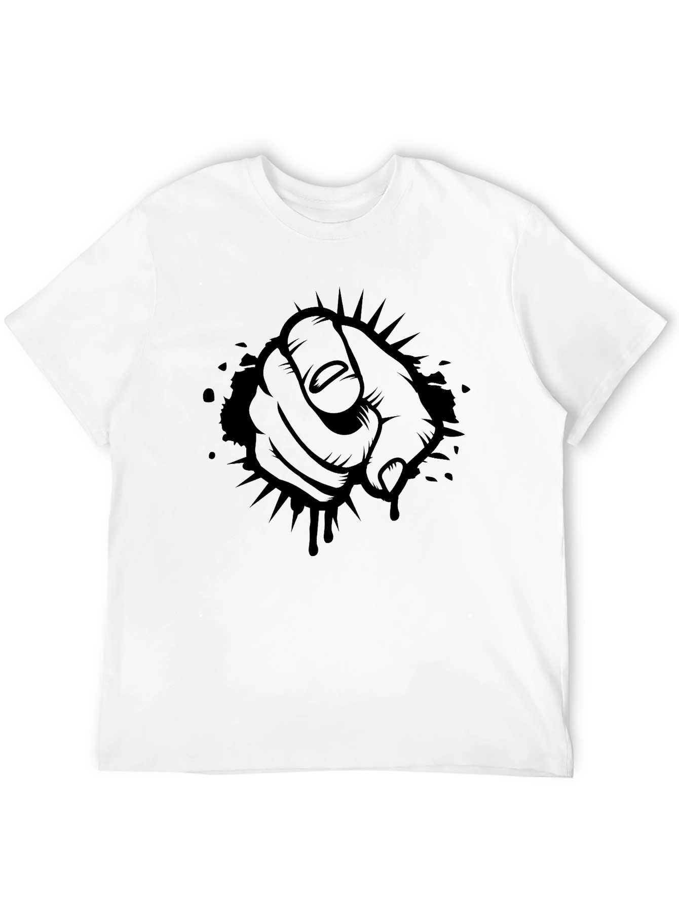 Pointing Finger Graphic Tee - Bold Black Design