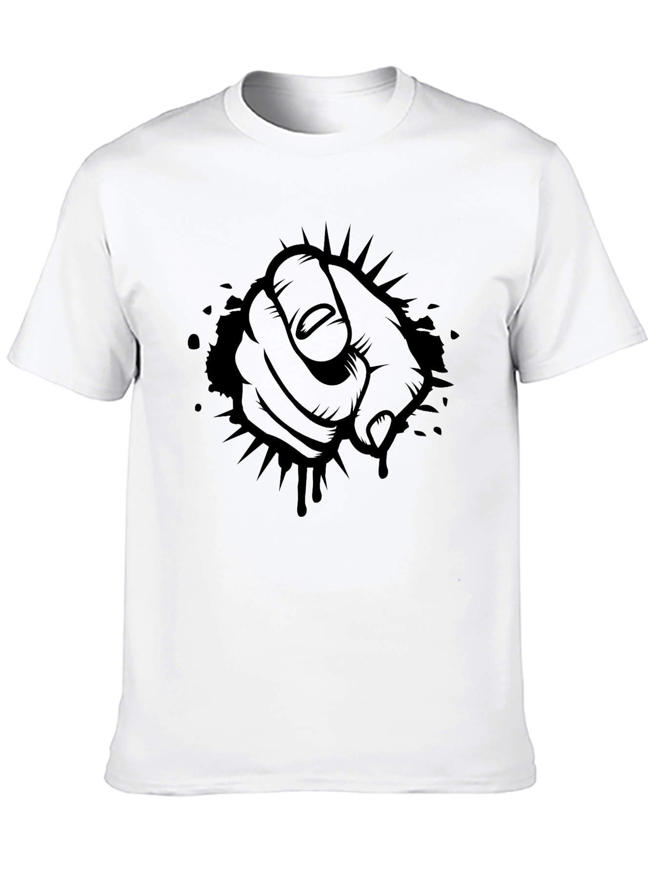 Pointing Finger Graphic Tee - Bold Black Design