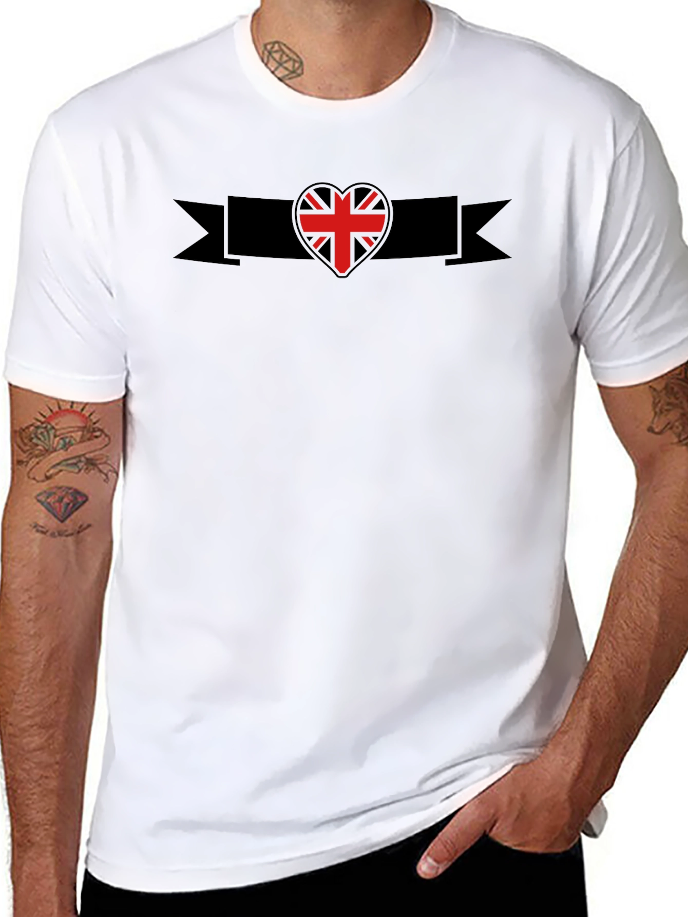 Union Jack Heart Black T-Shirt