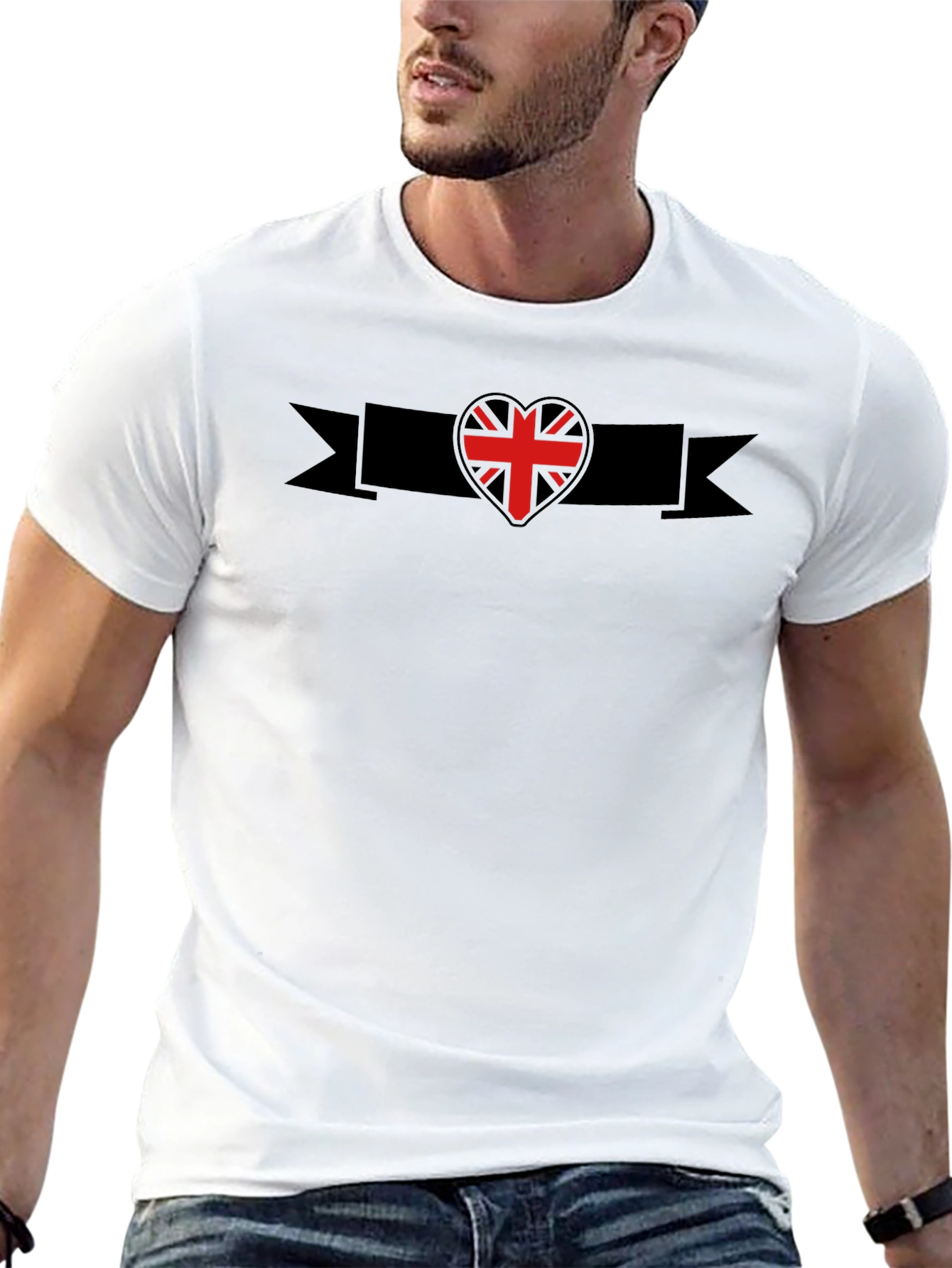Union Jack Heart Black T-Shirt