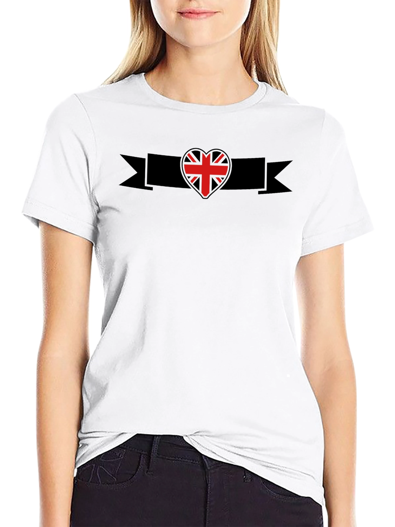 Union Jack Heart Black T-Shirt