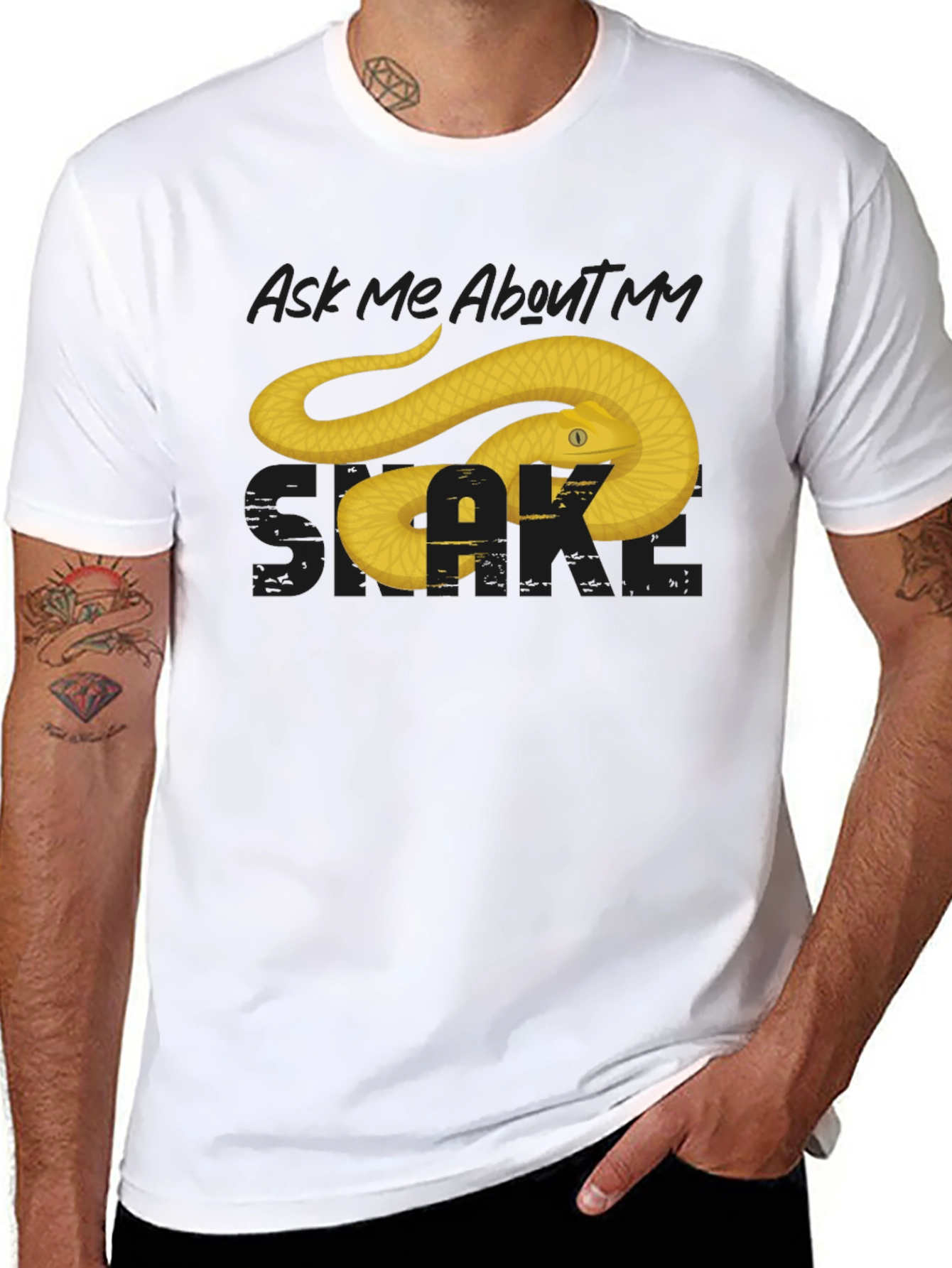 Ask Me About My Snake T-Shirt - Black