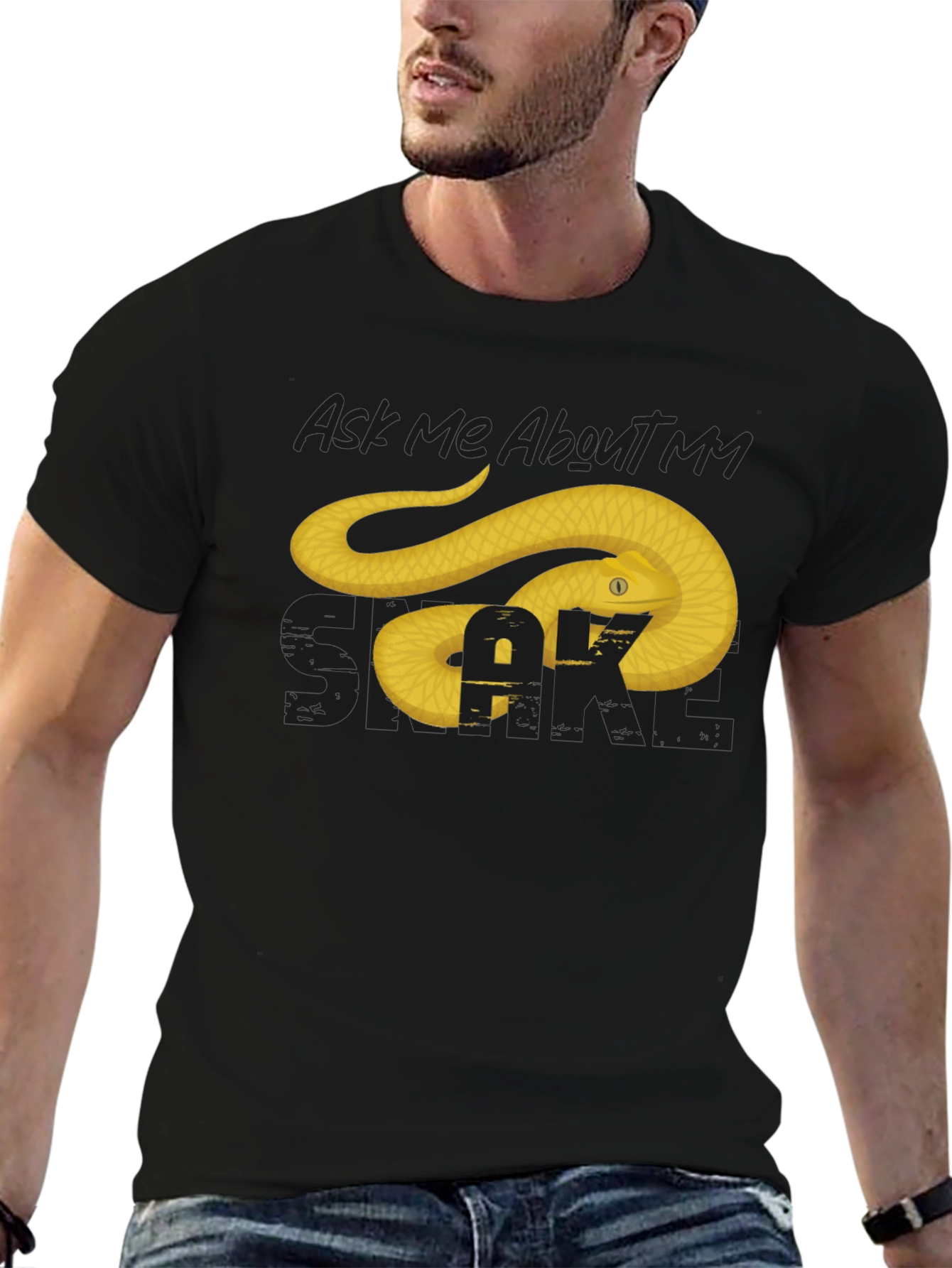 Ask Me About My Snake T-Shirt - Black