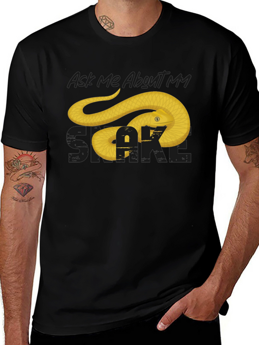 Ask Me About My Snake T-Shirt - Black