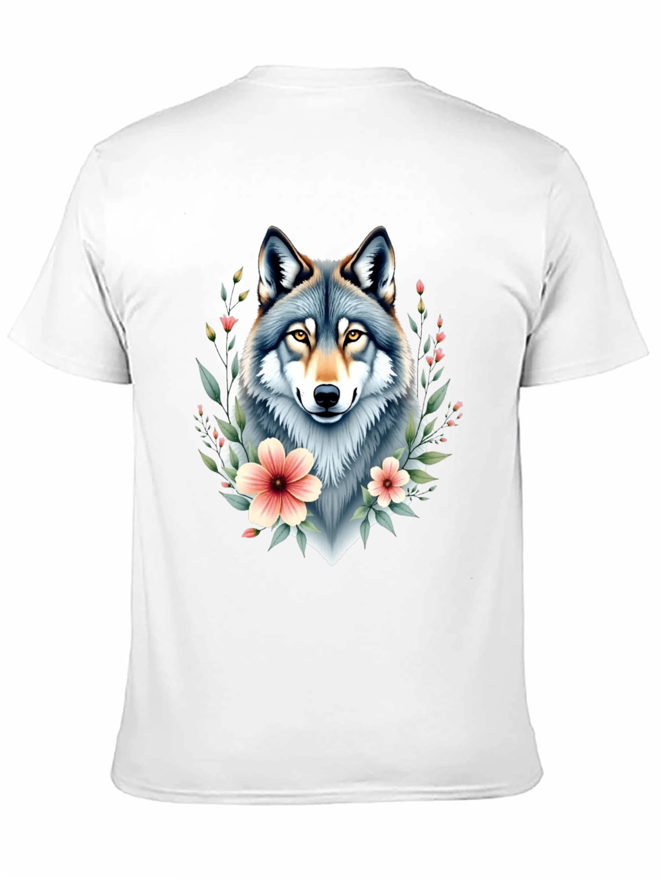 Wolf Floral T-Shirt - Black Graphic Tee