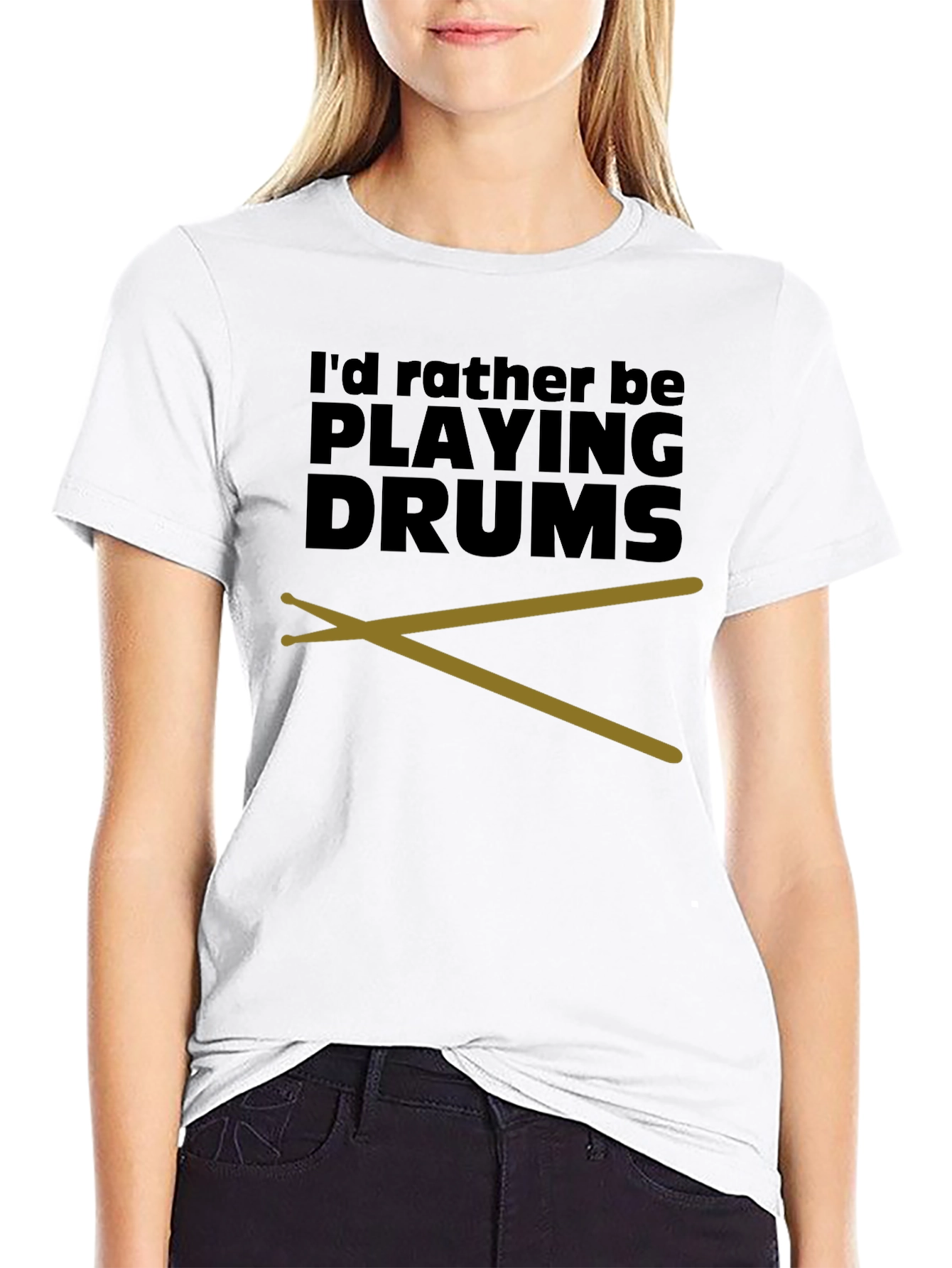 Drummer T-Shirt - Id Rather Be Playing Drums