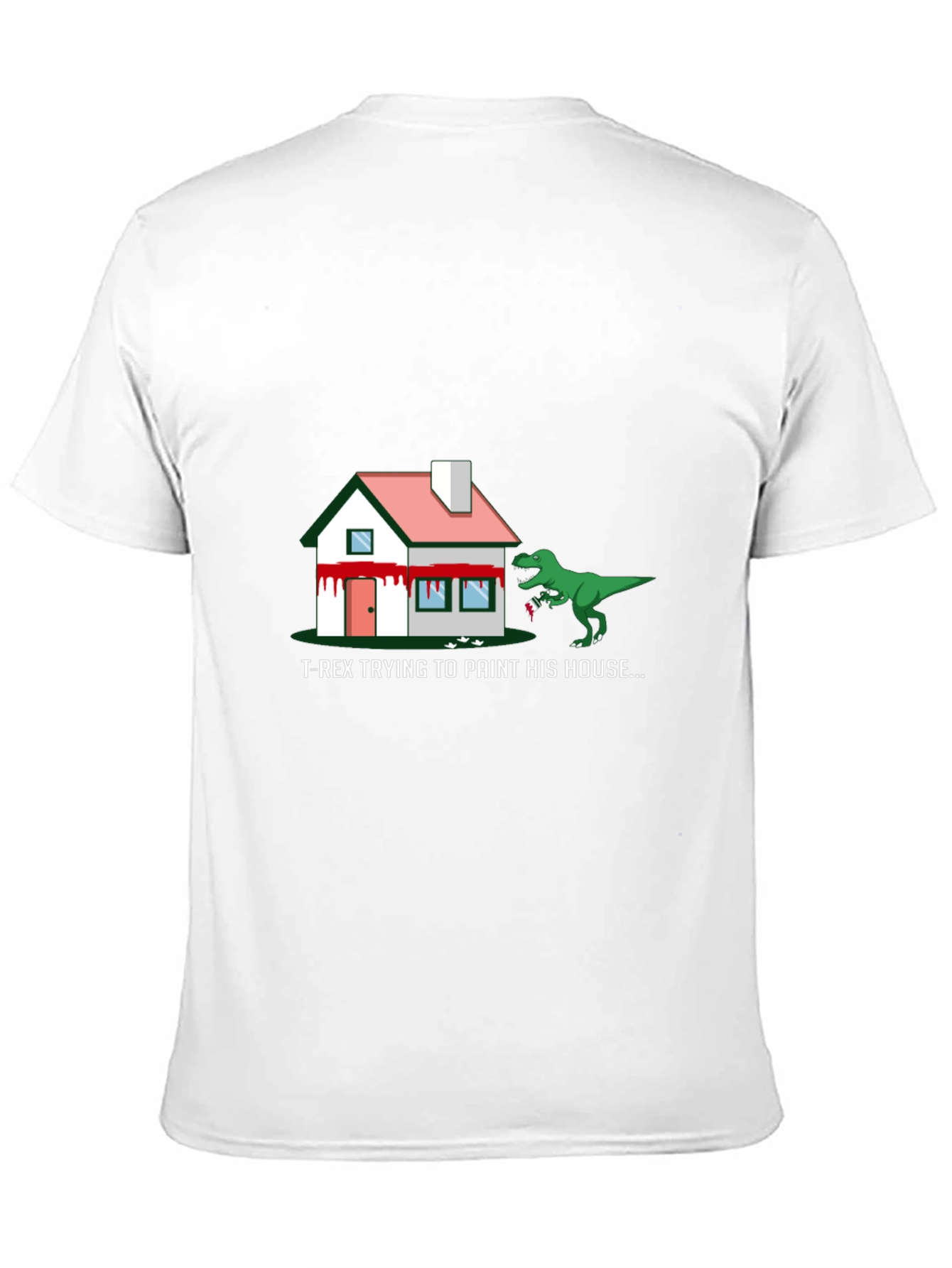 T-Rex Painting House Graphic Tee - Funny Dinosaur Shirt