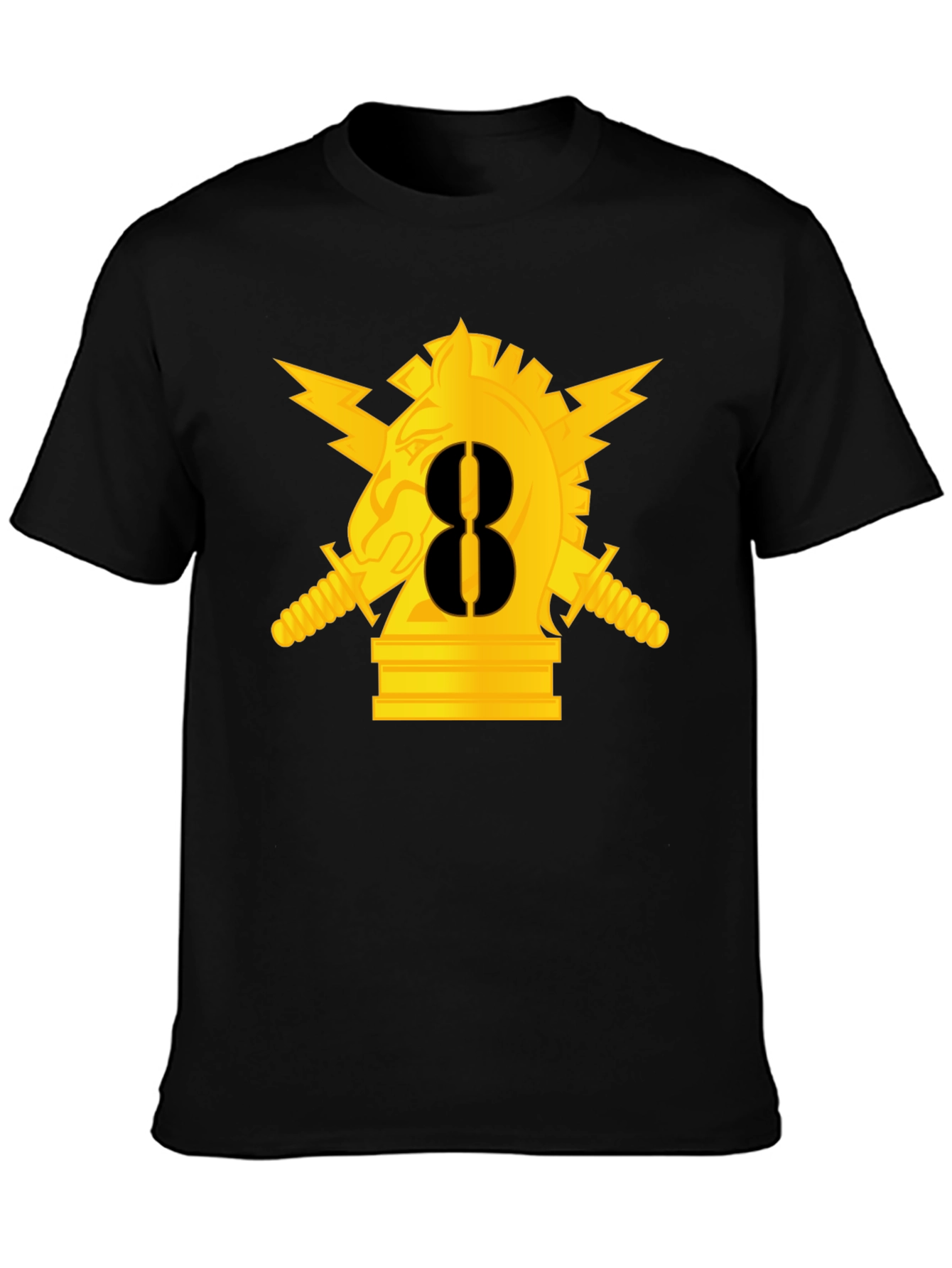 Chess Knight Graphic T-Shirt - Black