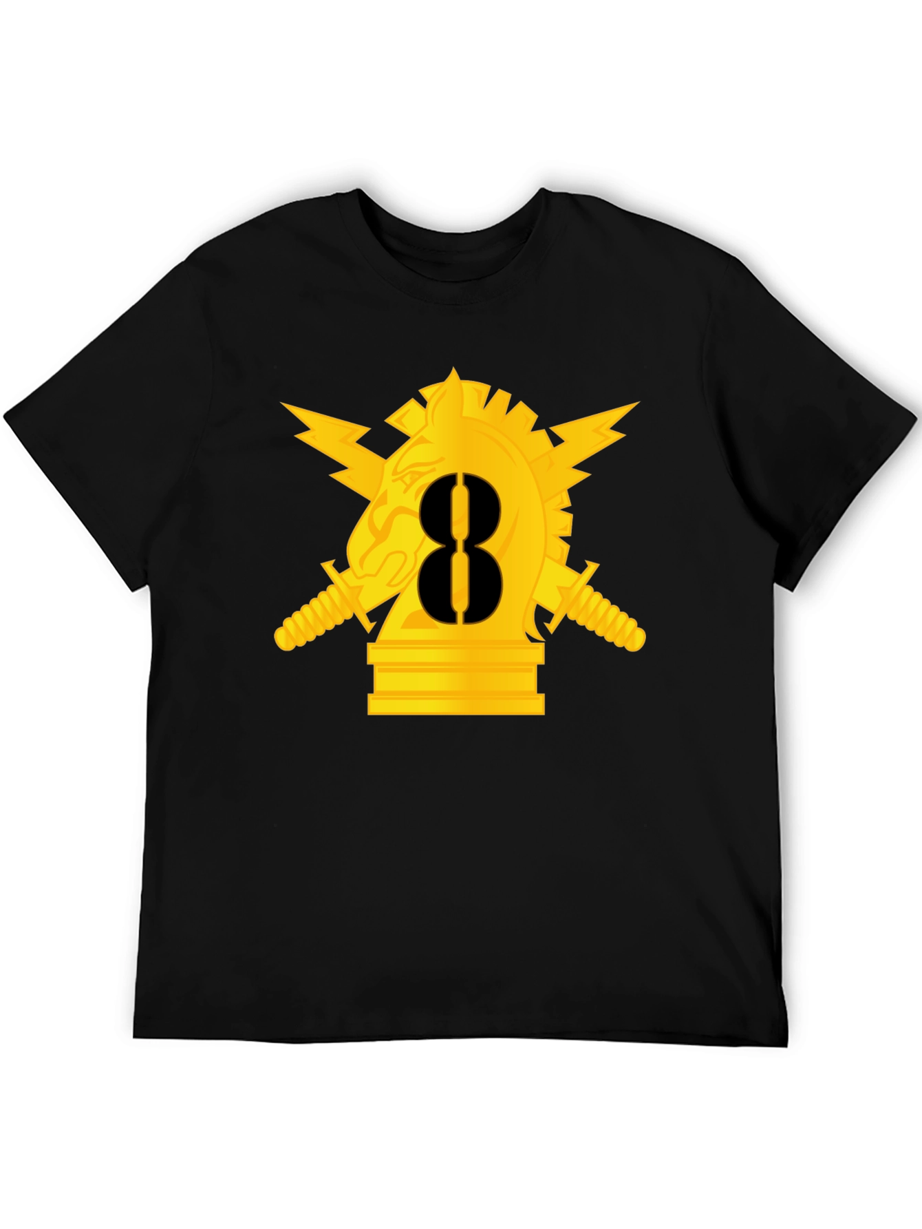 Chess Knight Graphic T-Shirt - Black