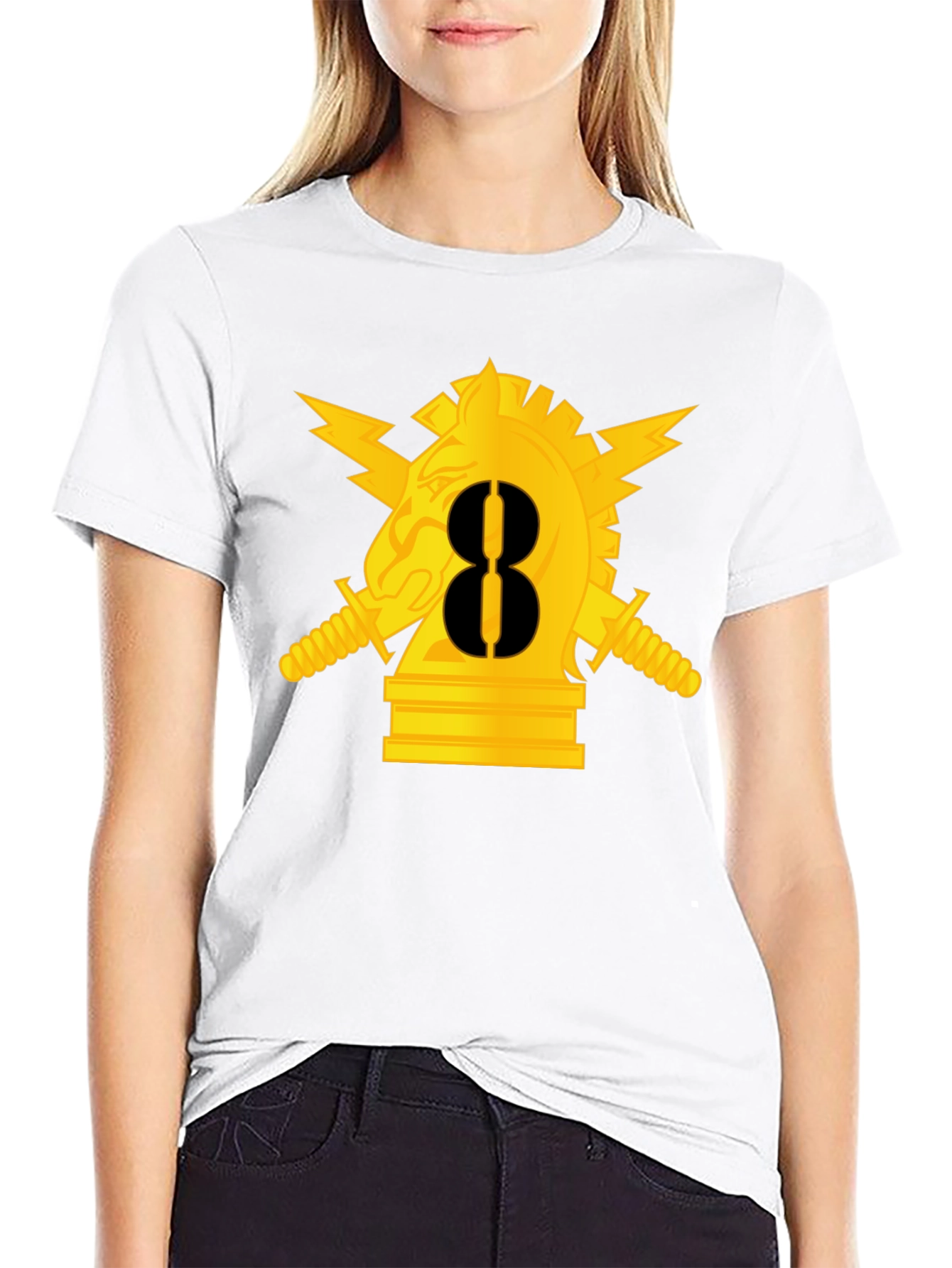 Chess Knight Graphic T-Shirt - Black