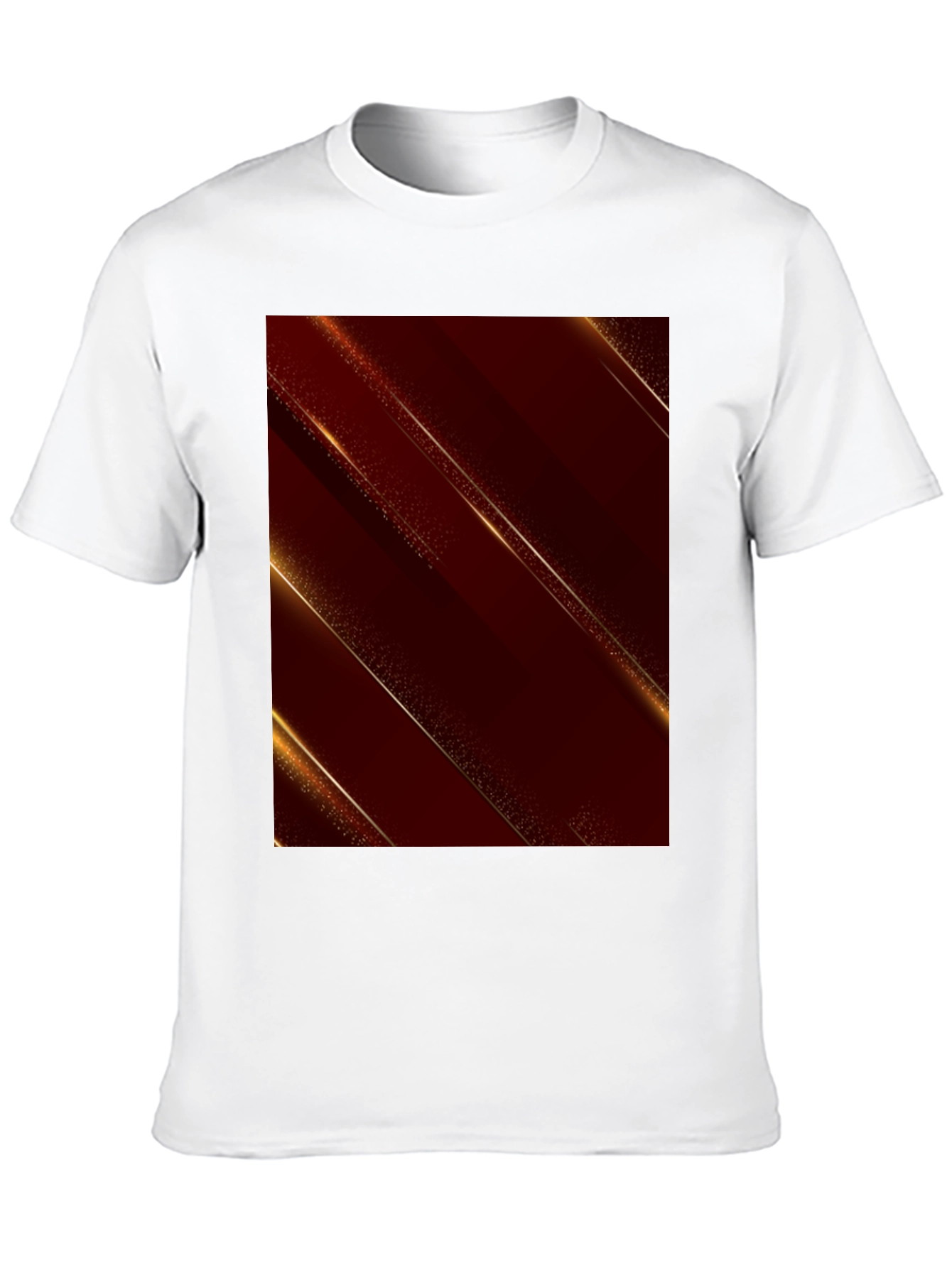 Stylish Black Tee with Abstract Gold Design