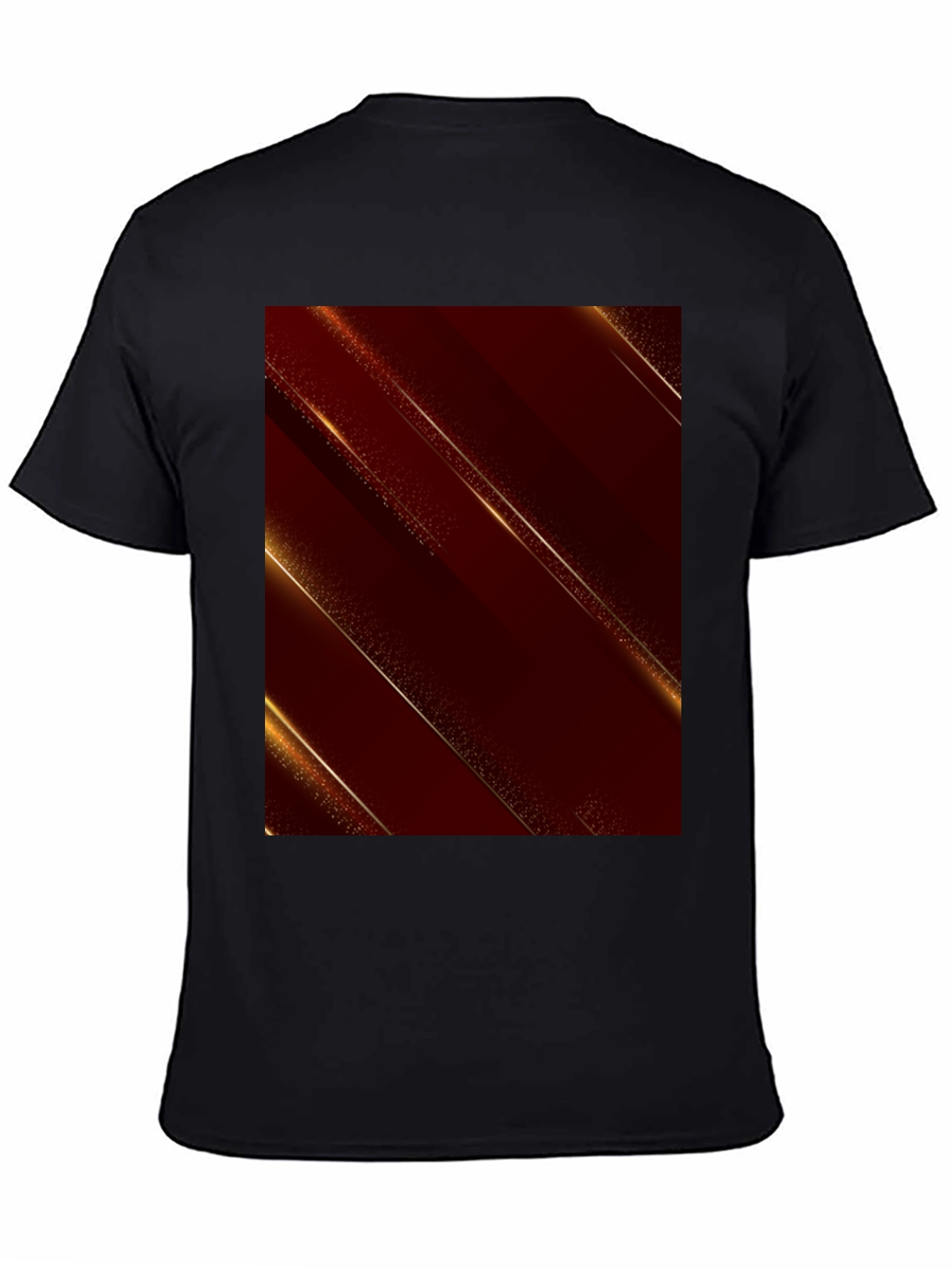 Stylish Black Tee with Abstract Gold Design