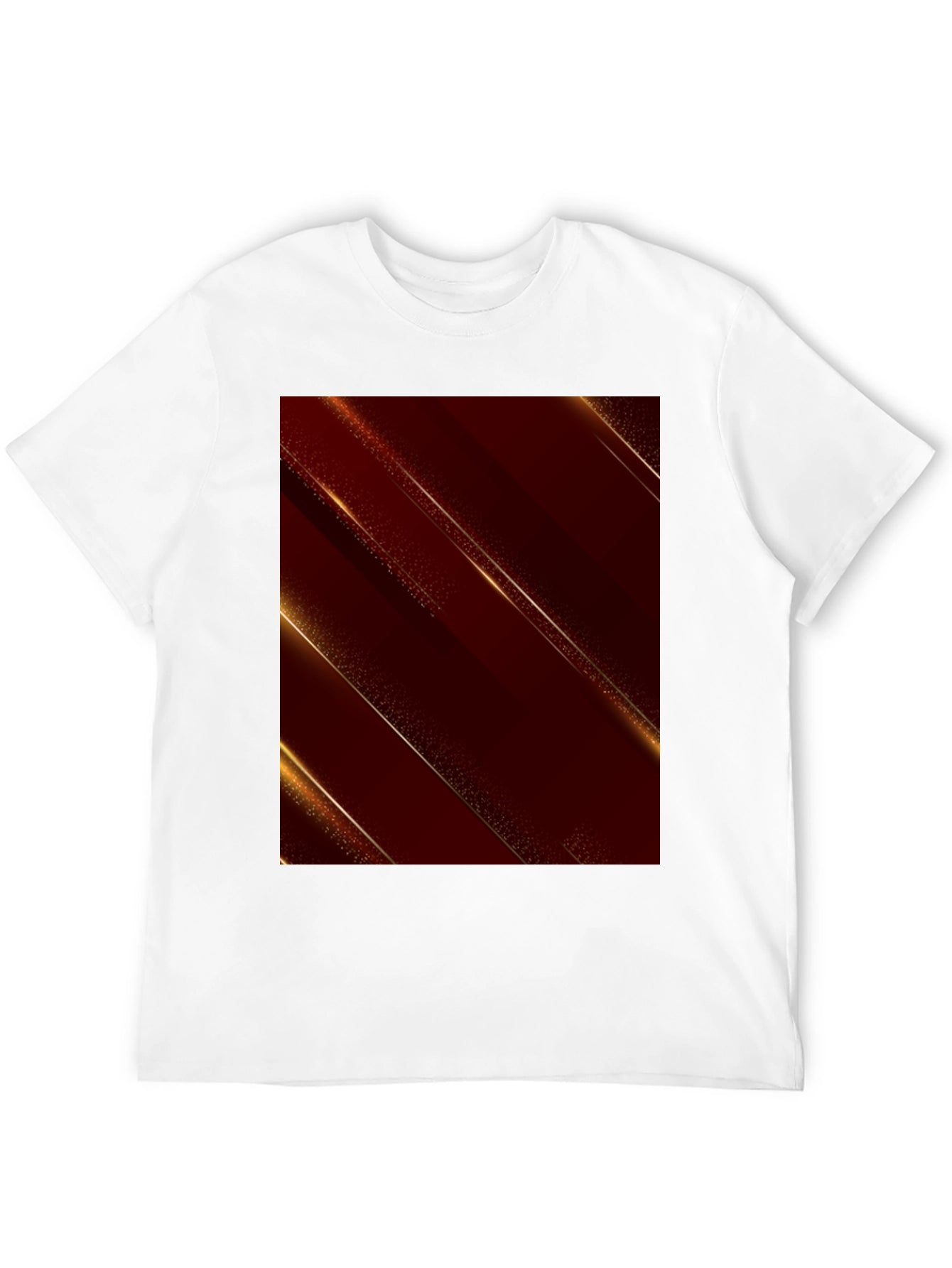 Stylish Black Tee with Abstract Gold Design