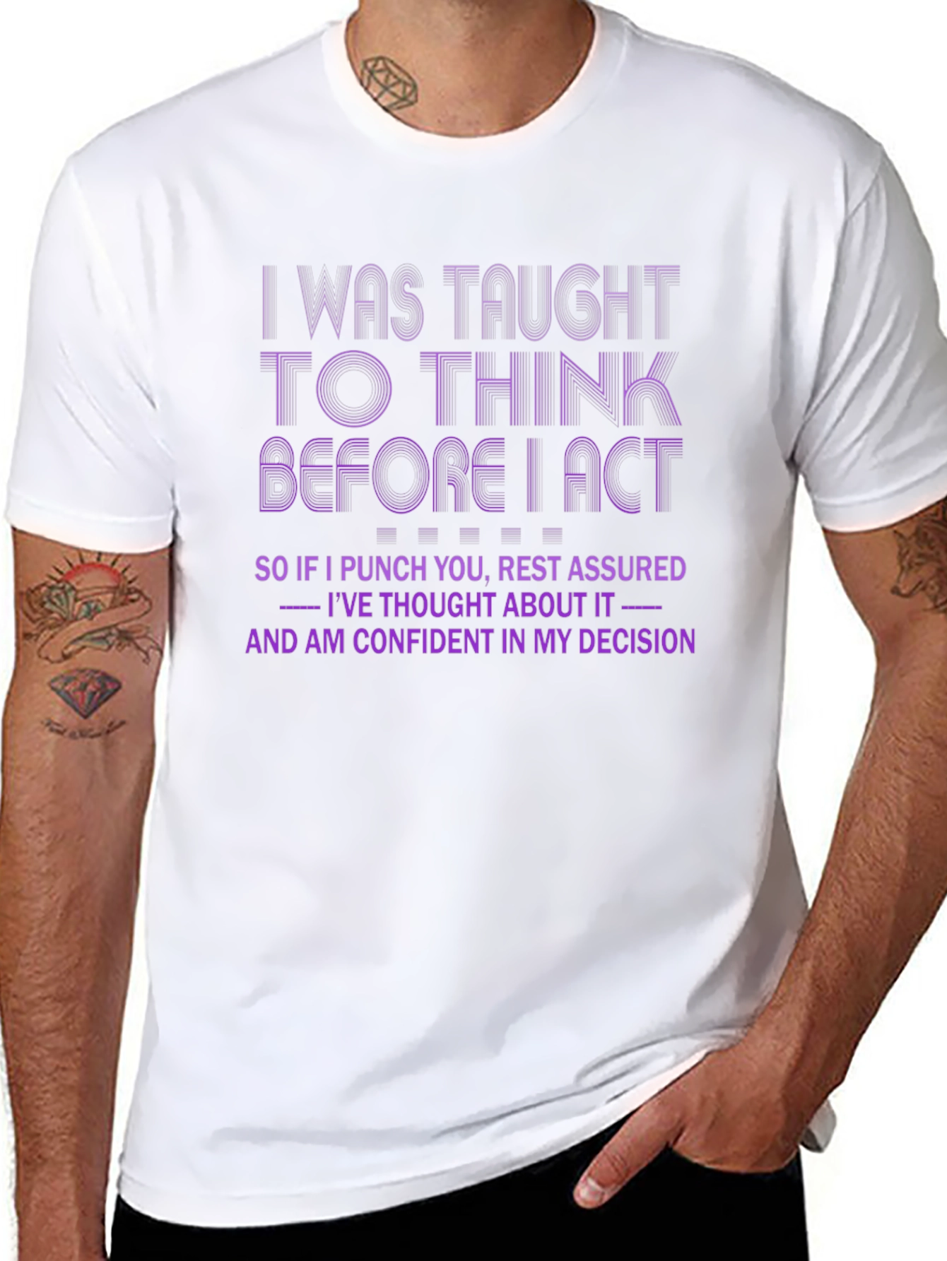 Think Before I Act Funny Graphic T-Shirt