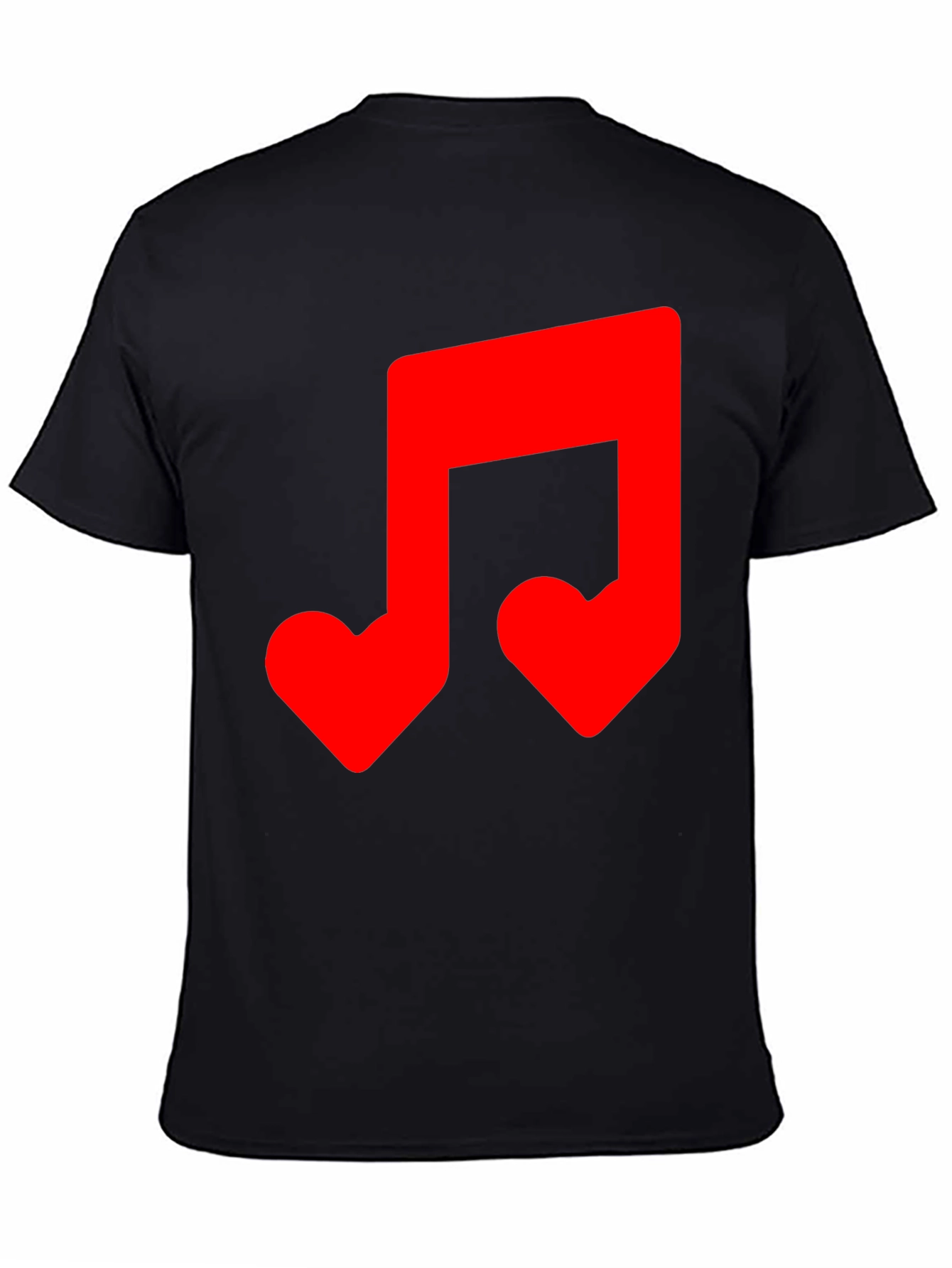 Musical Note Heart T-Shirt - Black