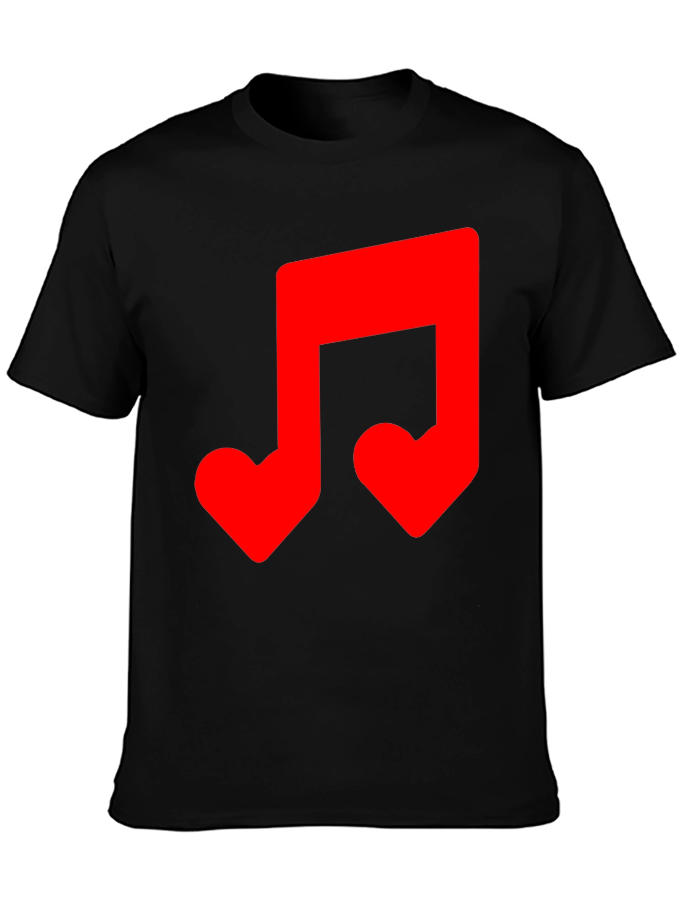 Musical Note Heart T-Shirt - Black