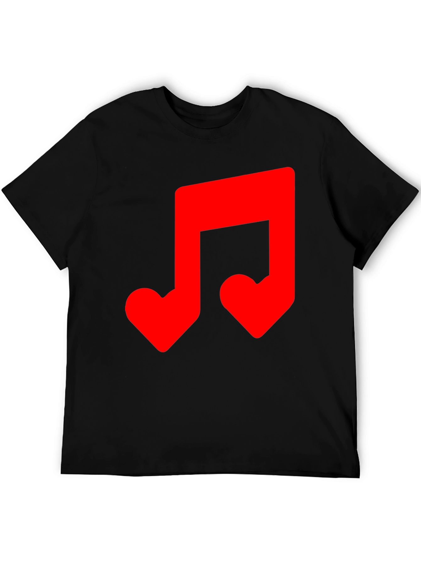 Musical Note Heart T-Shirt - Black
