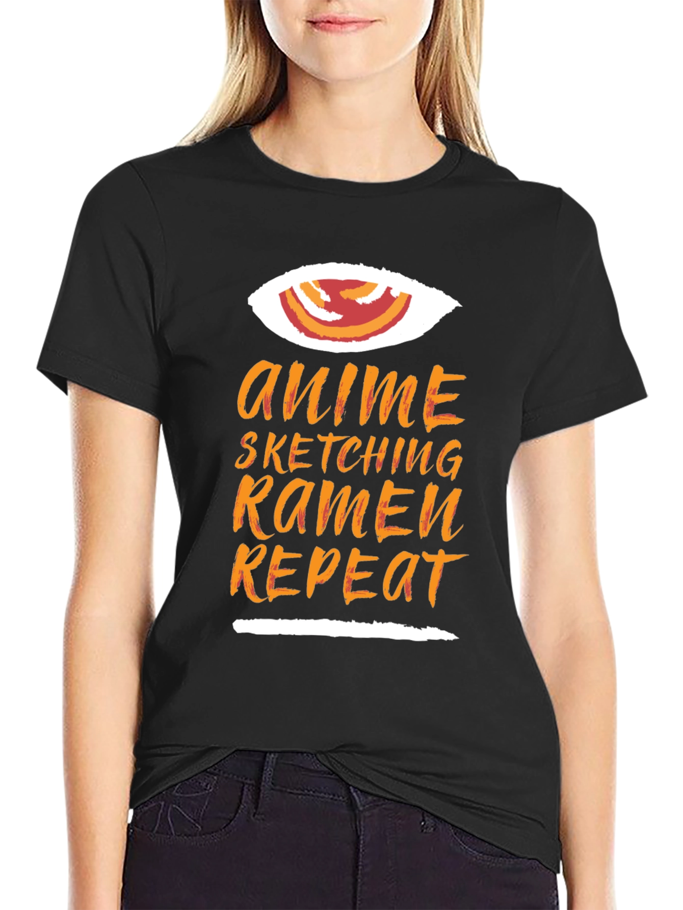 Anime Sketching Ramen Repeat Graphic Tee