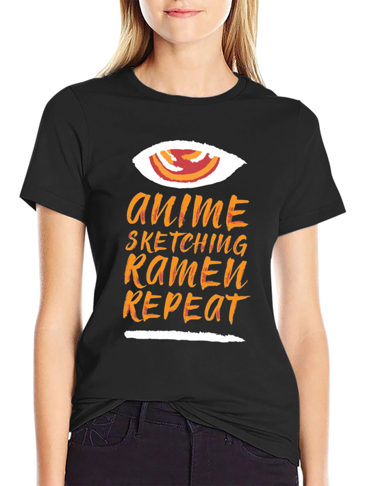Anime Sketching Ramen Repeat Graphic Tee