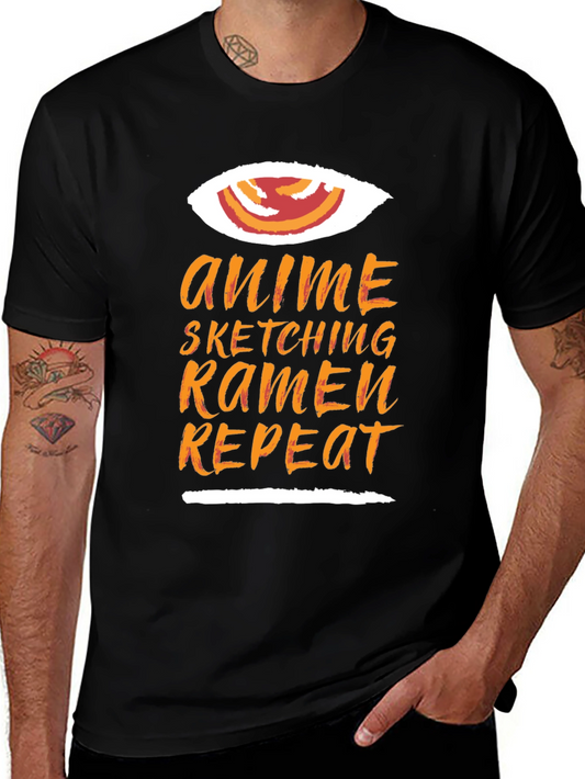 Anime Sketching Ramen Repeat Graphic Tee
