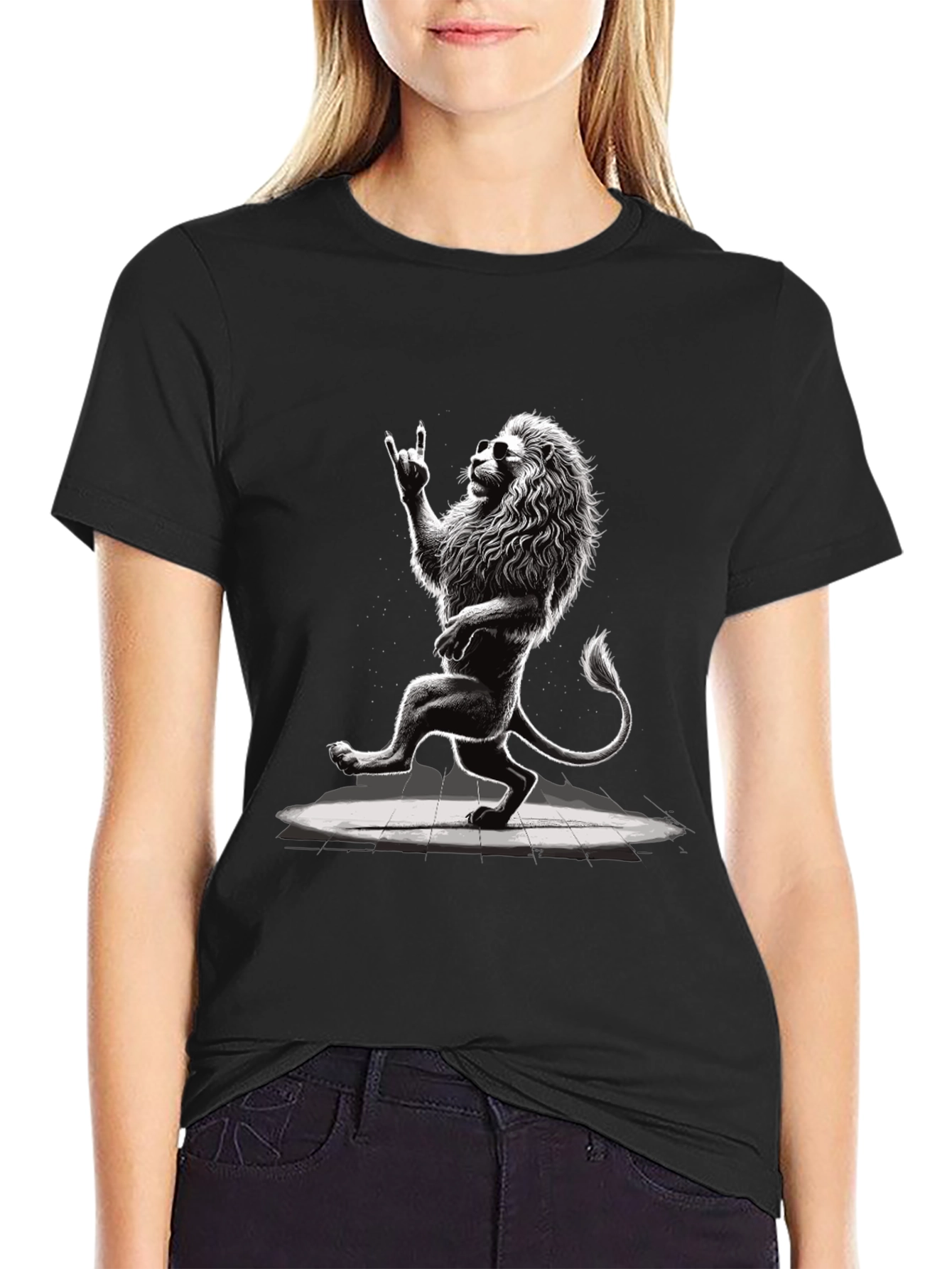 Cool Lion Graphic Tee - Rock On!