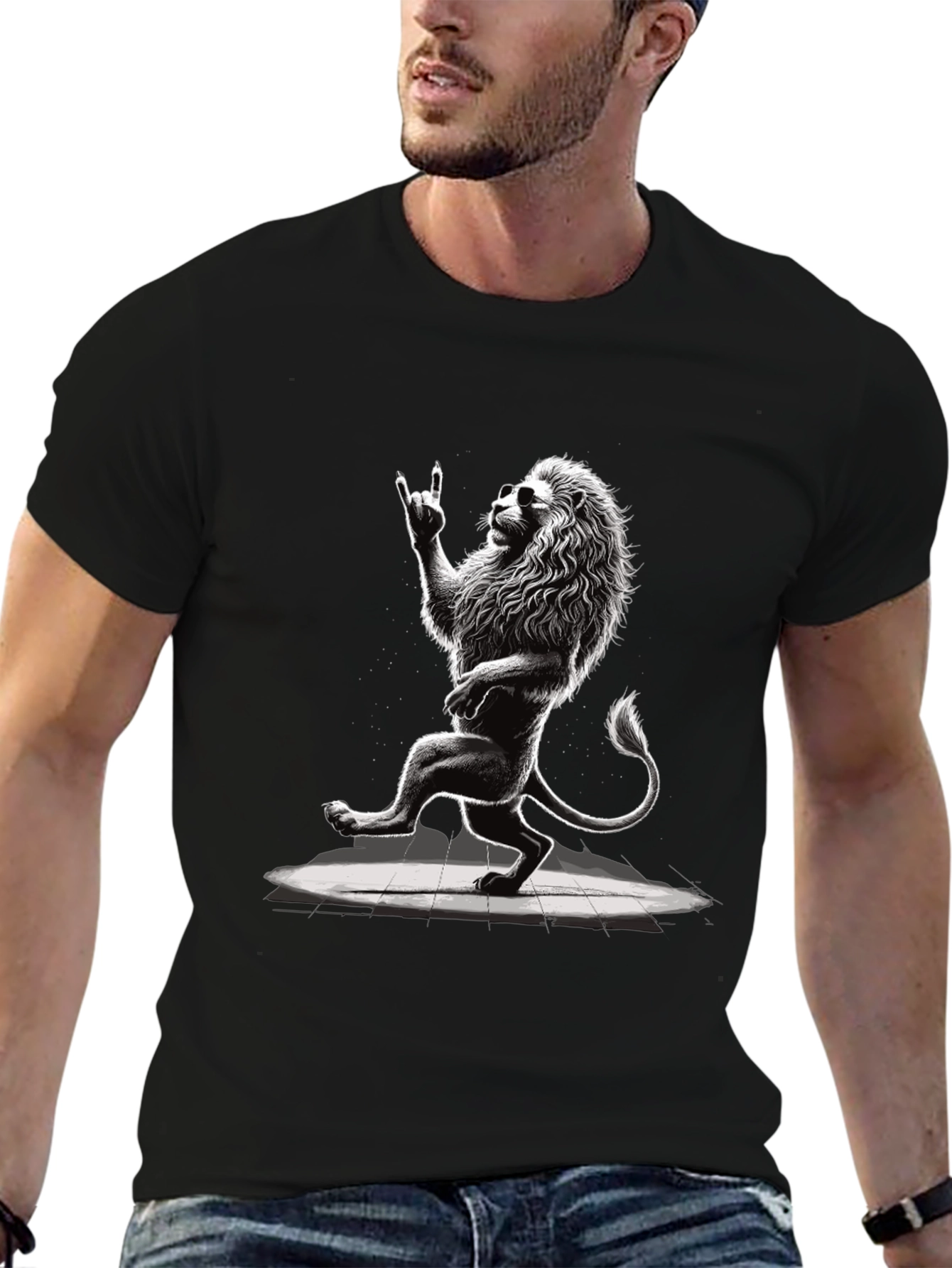 Cool Lion Graphic Tee - Rock On!