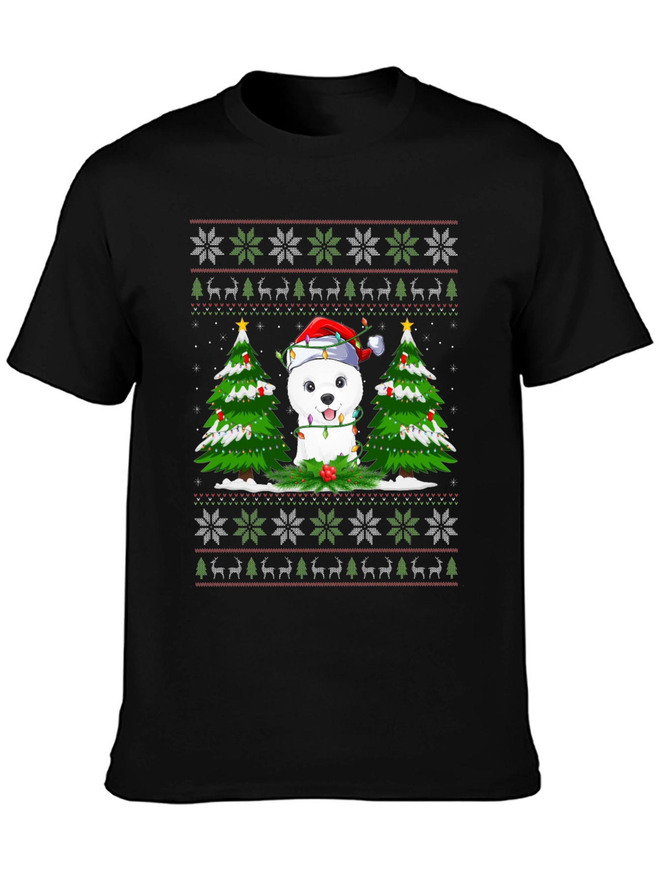 Festive Dog Ugly Christmas T-Shirt