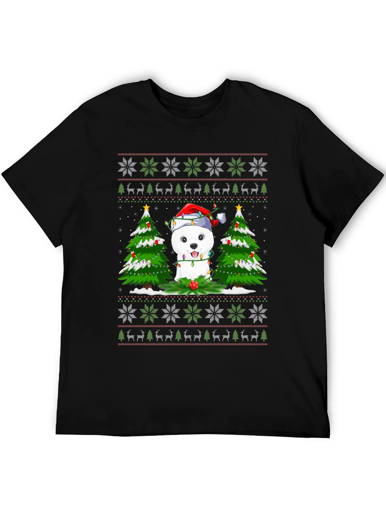Festive Dog Ugly Christmas T-Shirt