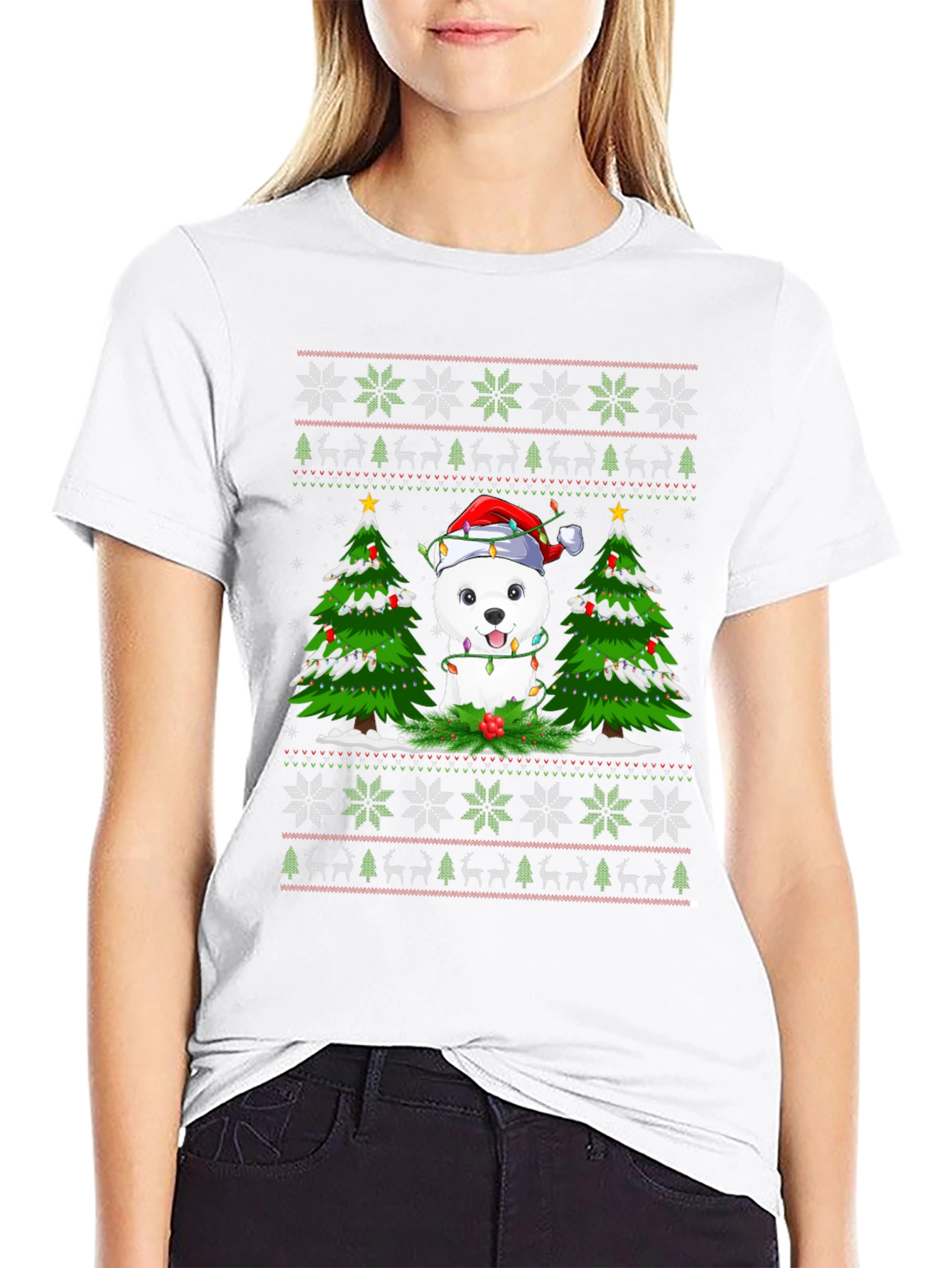 Festive Dog Ugly Christmas T-Shirt