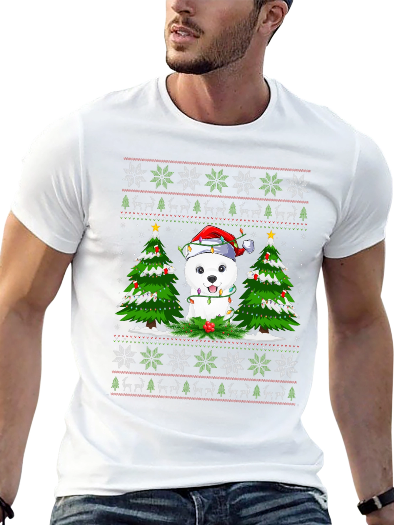 Festive Dog Ugly Christmas T-Shirt