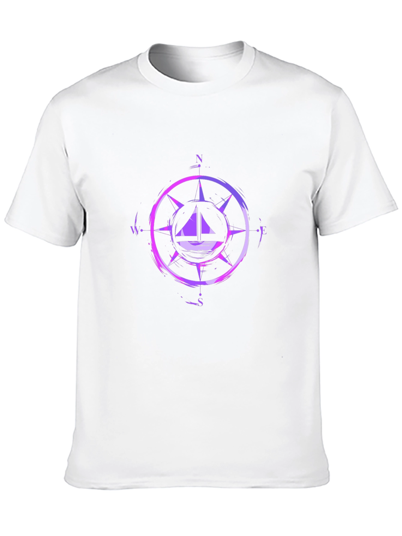 Nautical Compass Graphic Tee - Black Cotton Blend