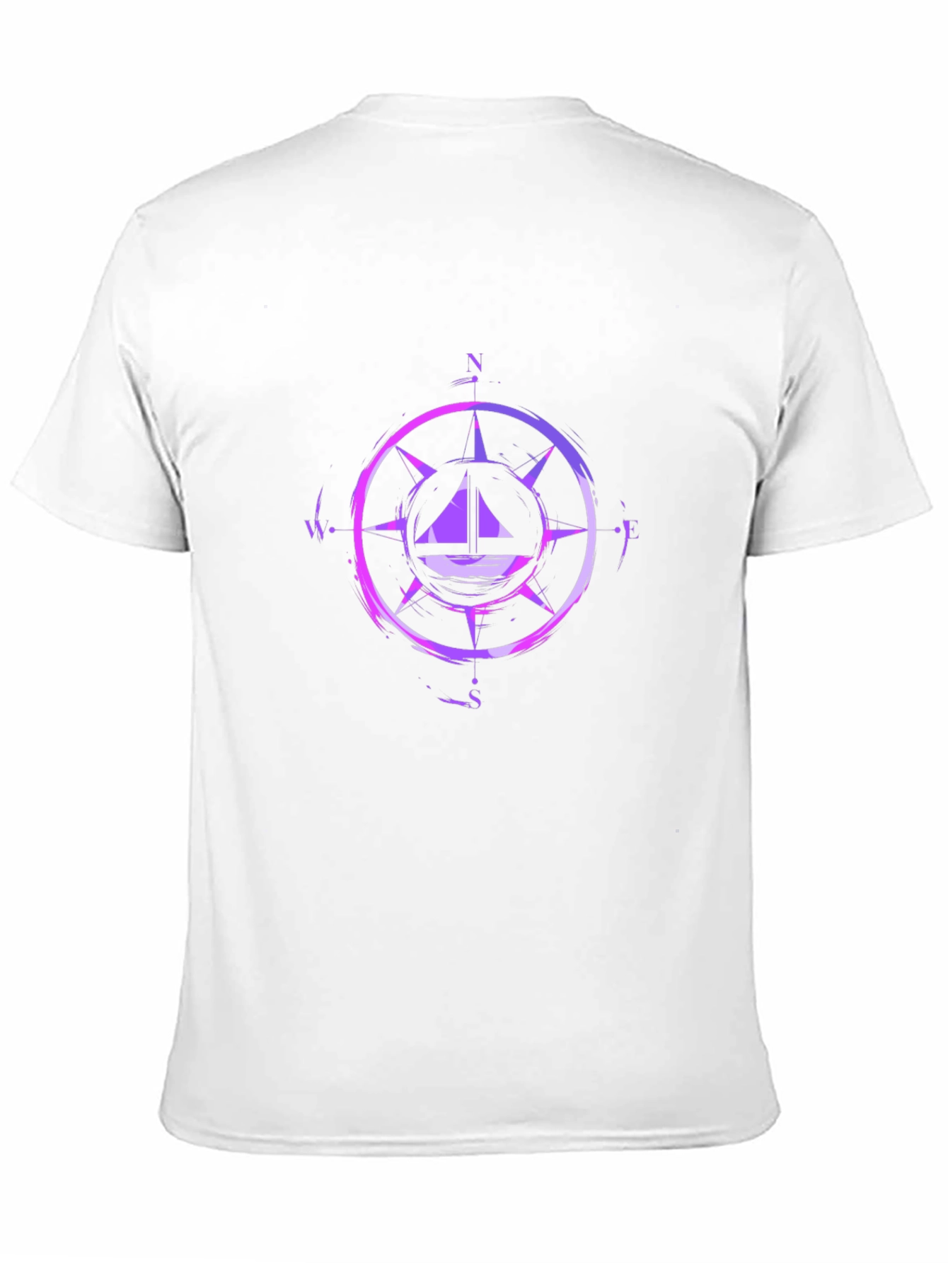 Nautical Compass Graphic Tee - Black Cotton Blend