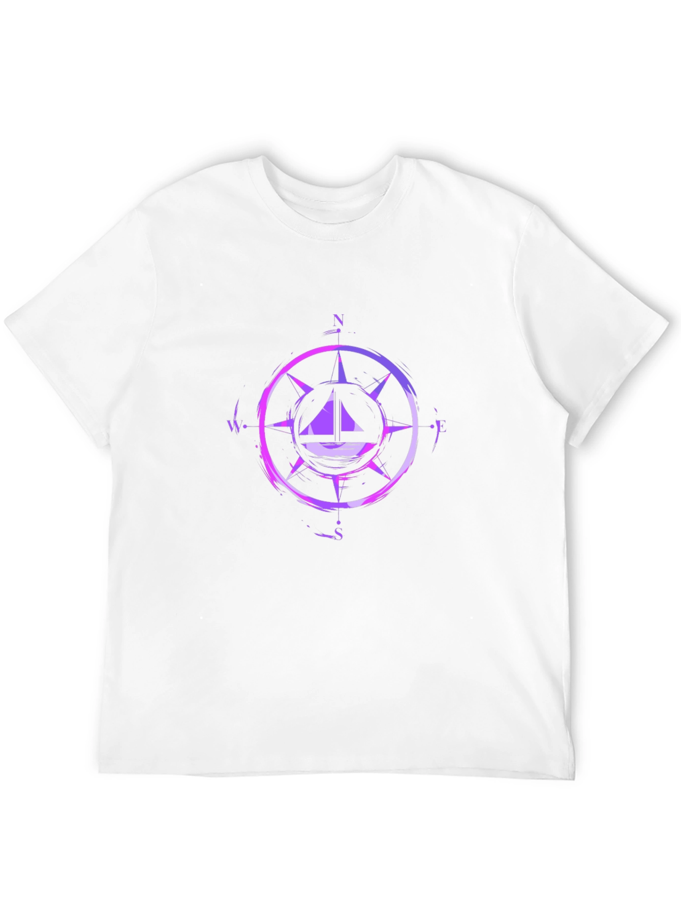 Nautical Compass Graphic Tee - Black Cotton Blend