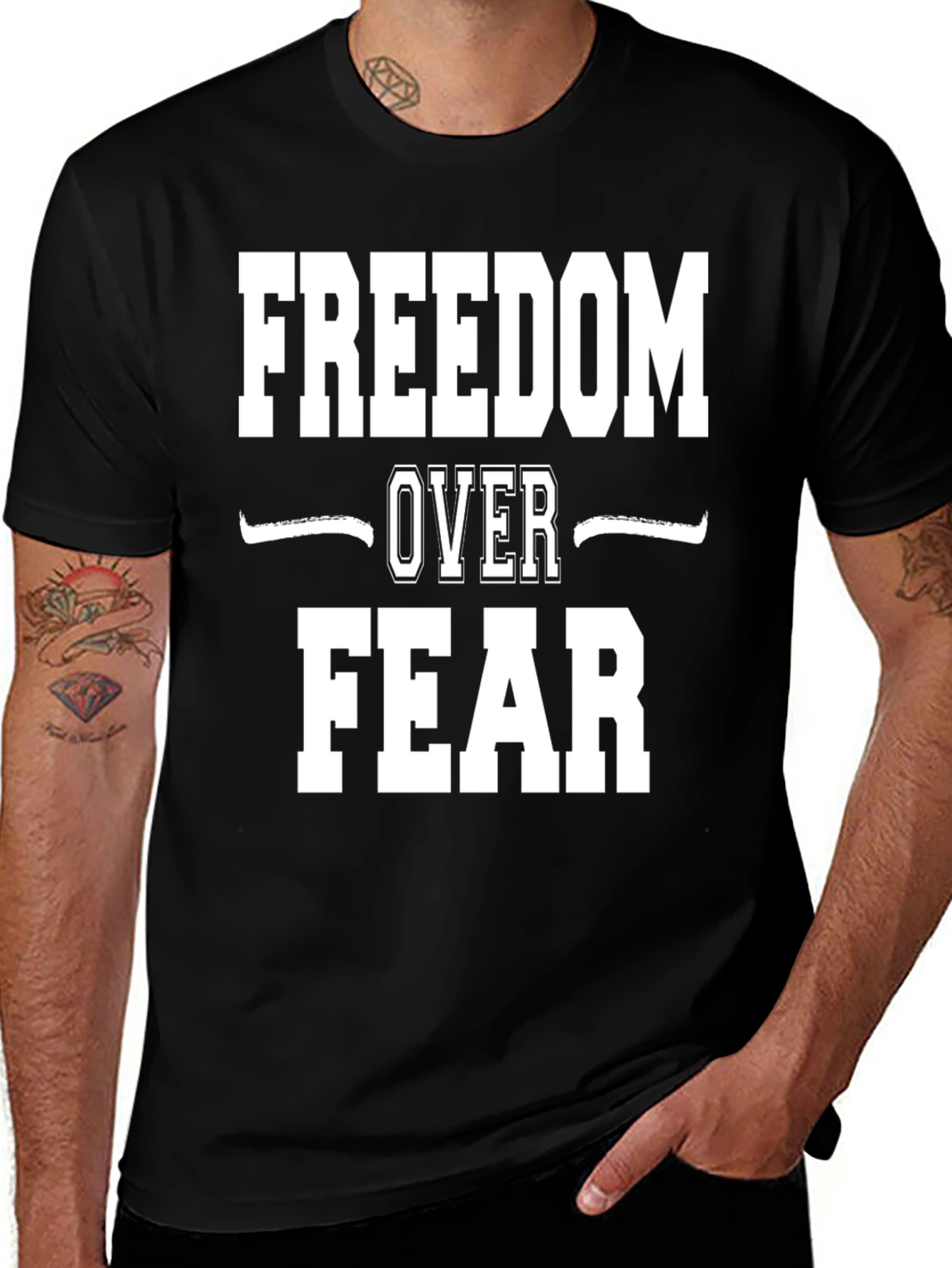 Freedom Over Fear Graphic Tee - Bold Statement Shirt