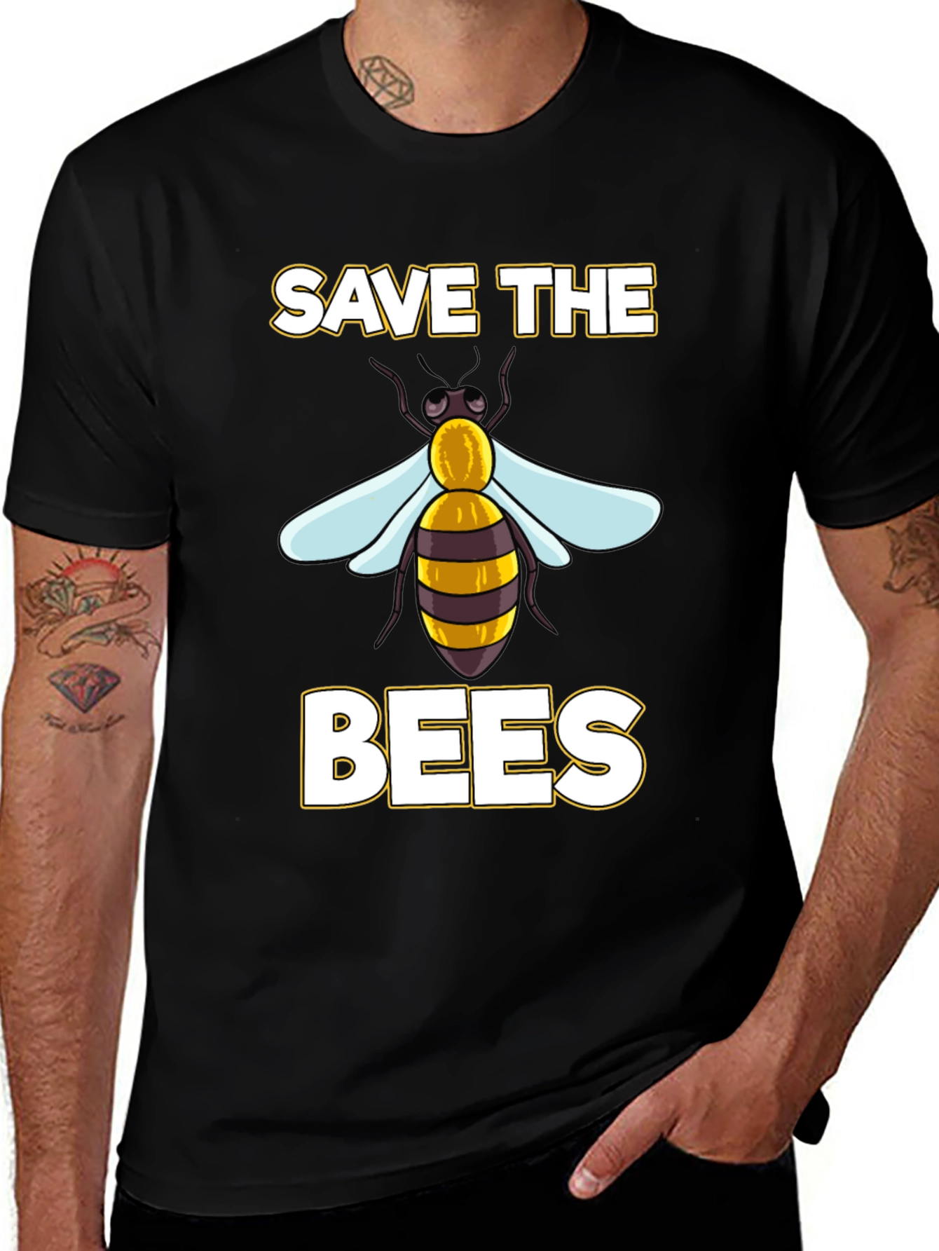 Save The Bees Graphic T-Shirt - Eco-Friendly Cotton Blend