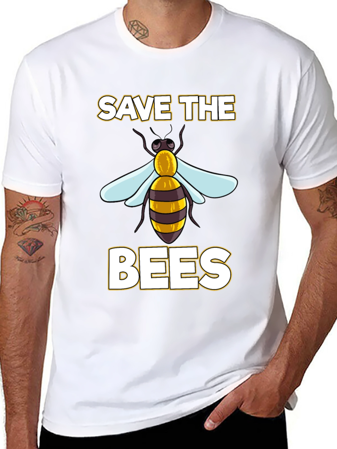 Save The Bees Graphic T-Shirt - Eco-Friendly Cotton Blend