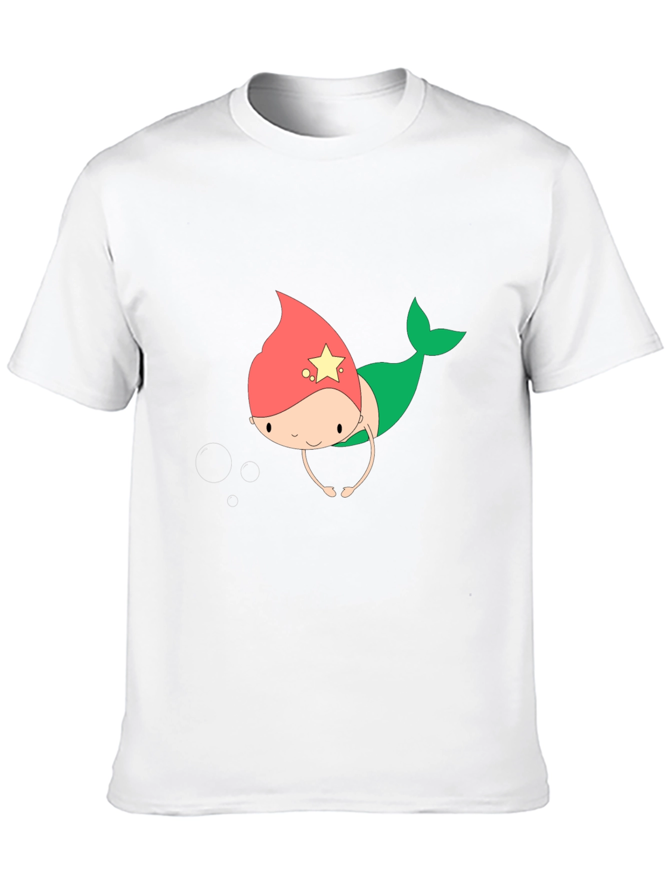 Cute Mermaid Cartoon Black T-Shirt
