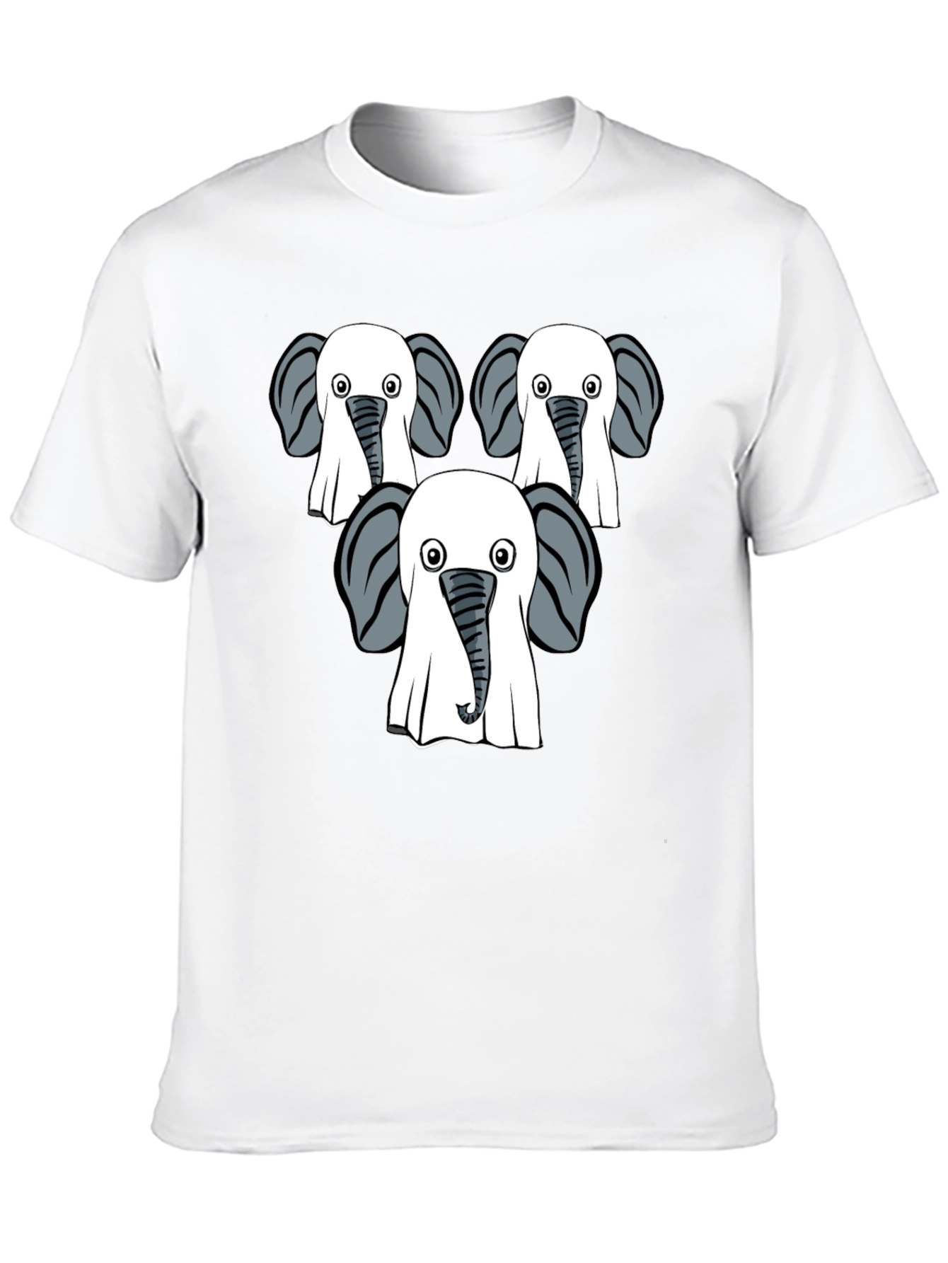 Elephant Ghost Black Graphic T-Shirt