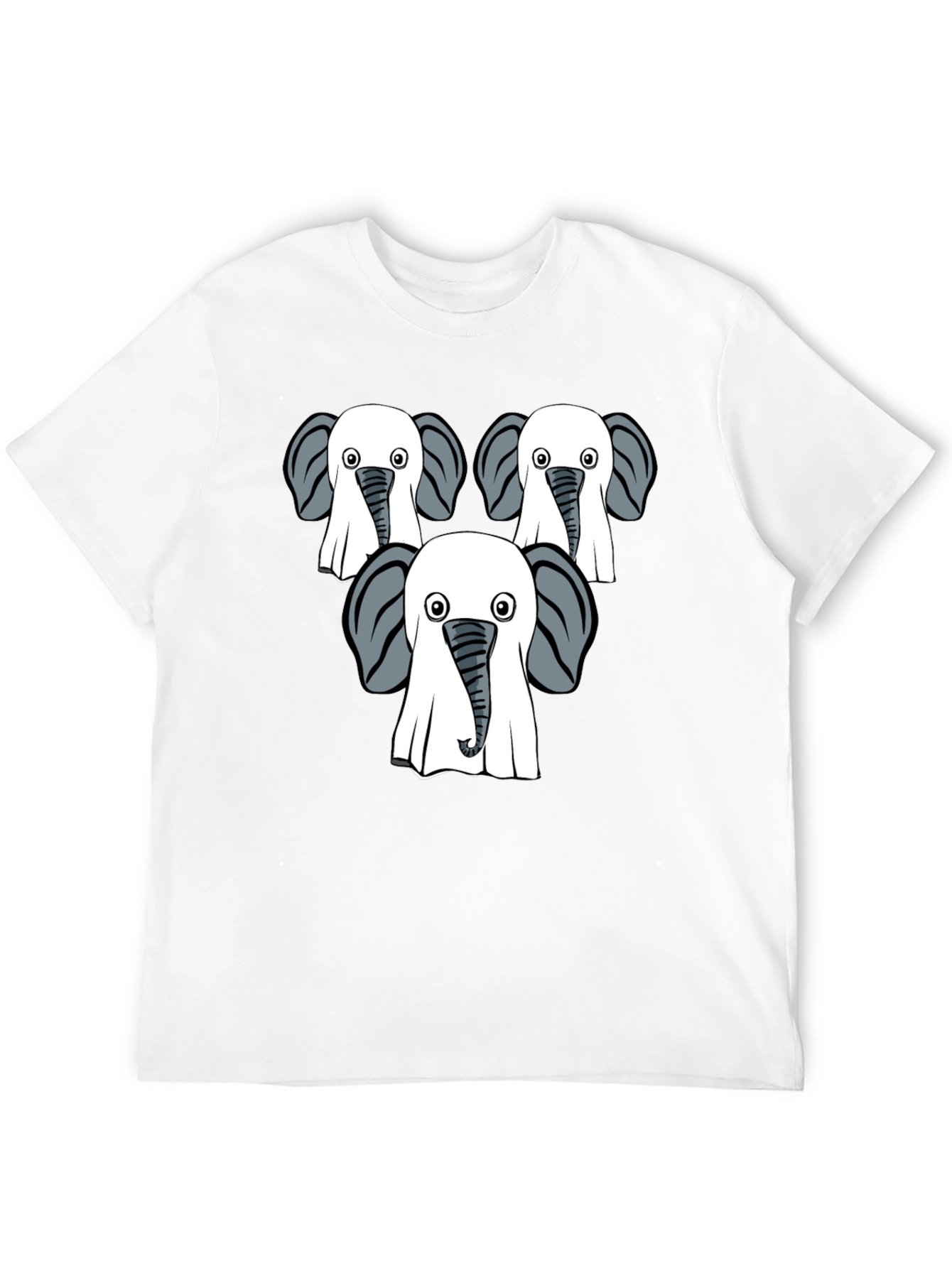 Elephant Ghost Black Graphic T-Shirt