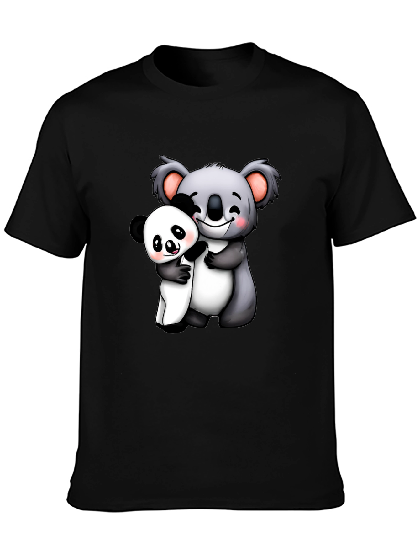 Cute Koala & Panda Hug Graphic T-Shirt